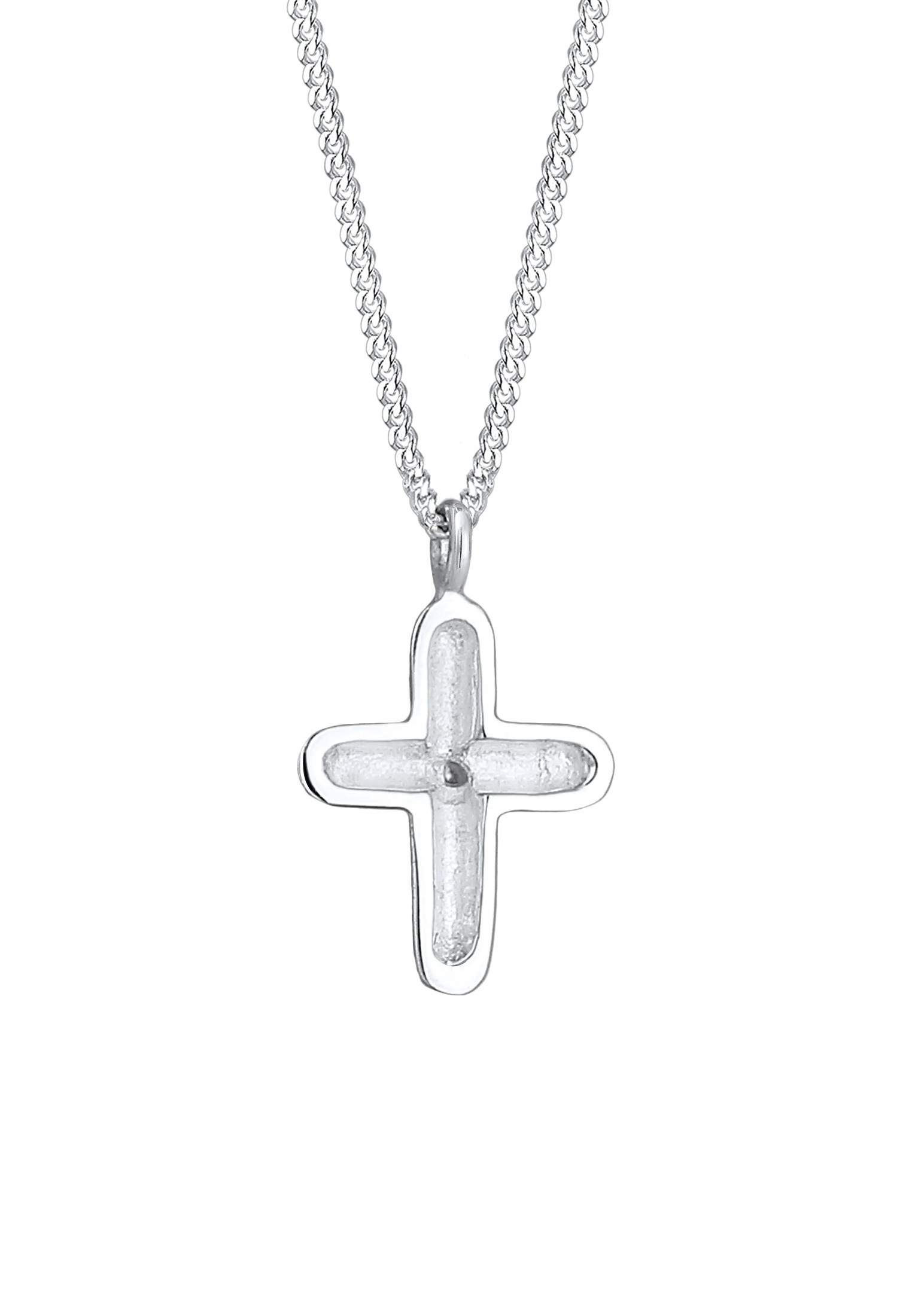 Elli Silberkette »Halskette Kreuz Herz Weiß 925 Silber vergoldet, mit Kristallen von Swarovski®«