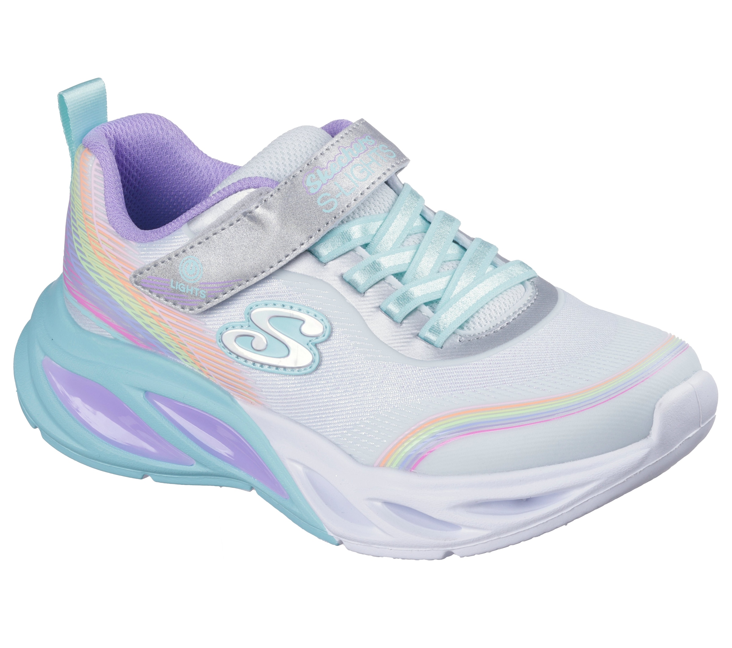 Skechers Sneaker »COSMIC GLOW LIGHTS«  Sportschuh mit Klett, Größenschablone zum Download