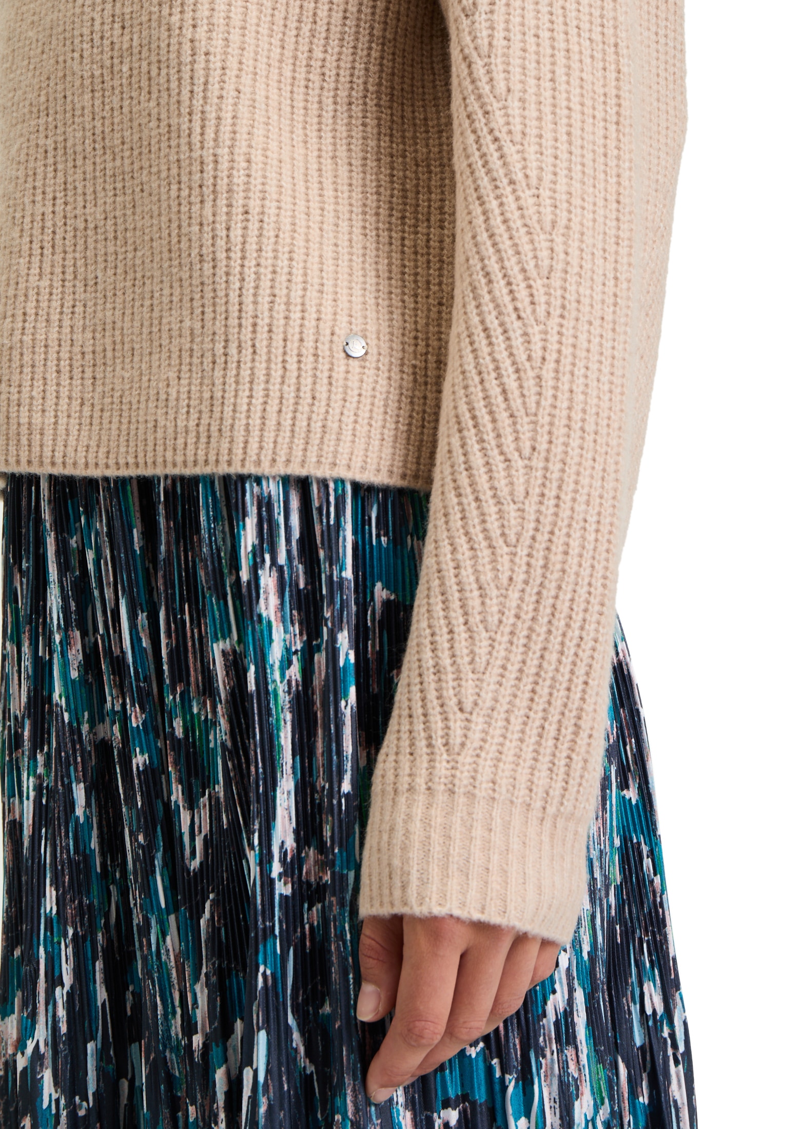 Betty&Co Rundhalspullover »Grobstrick-Pullover mit hohem Kragen«