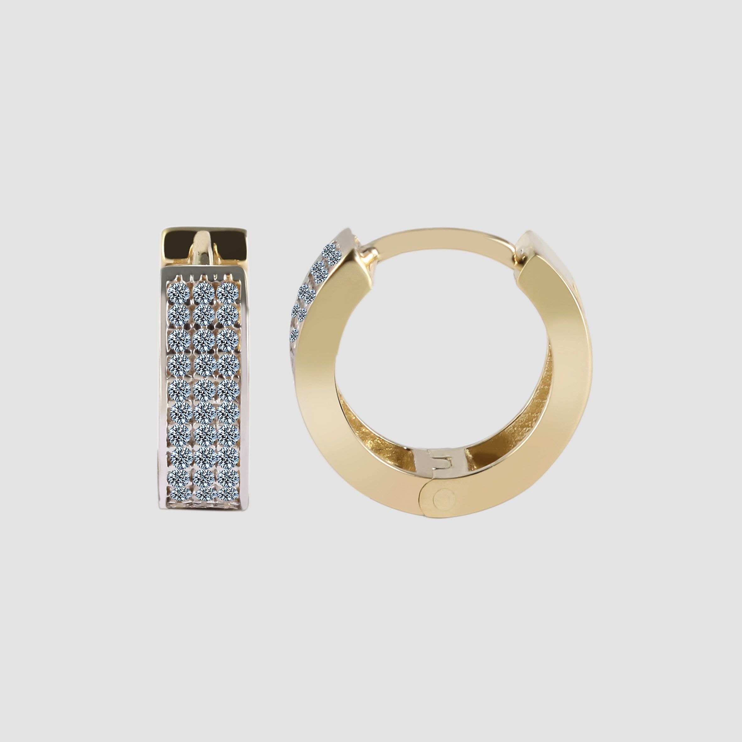 Adelia´s Paar Creolen »Damen Ohrringe ¿ Klappcreole aus 375 Gold mit Zirkonia«