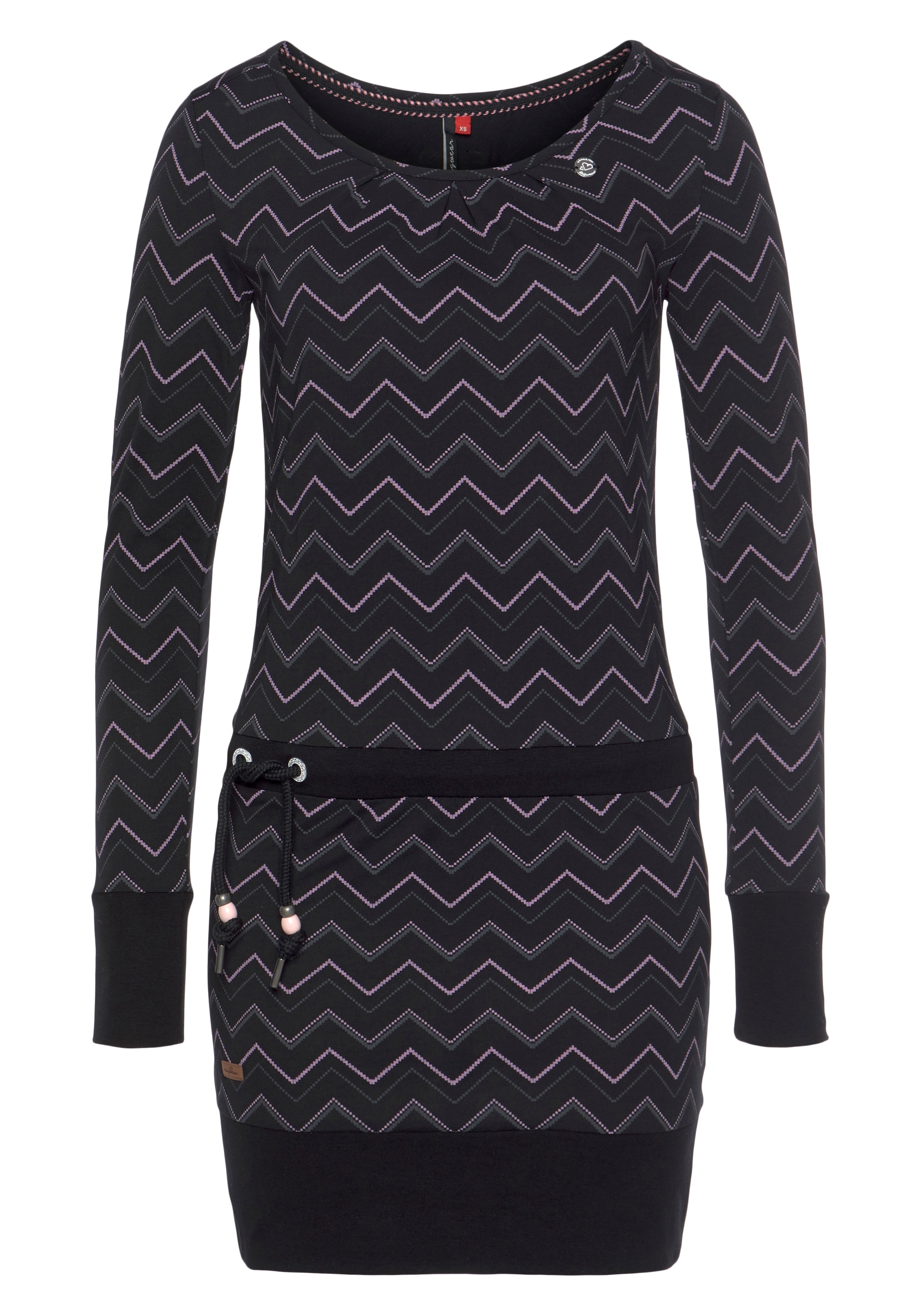 Ragwear Jerseykleid »ALEXA ZIG ZAG«, mit Allover-Druck