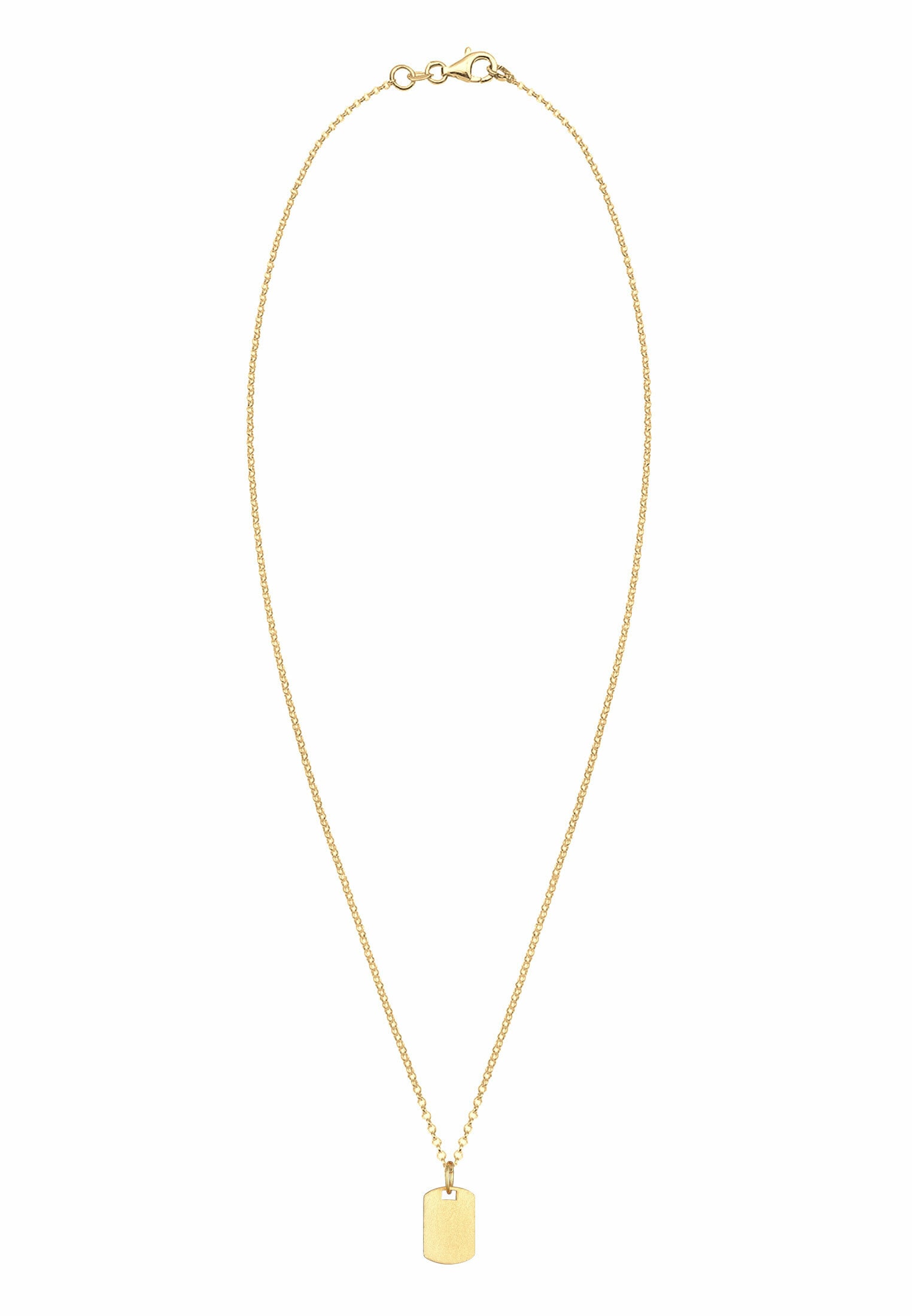 Kuzzoi Kette mit Anhänger »Halskette Herren Dog Tag Military Platte Brushed 925 Silber«