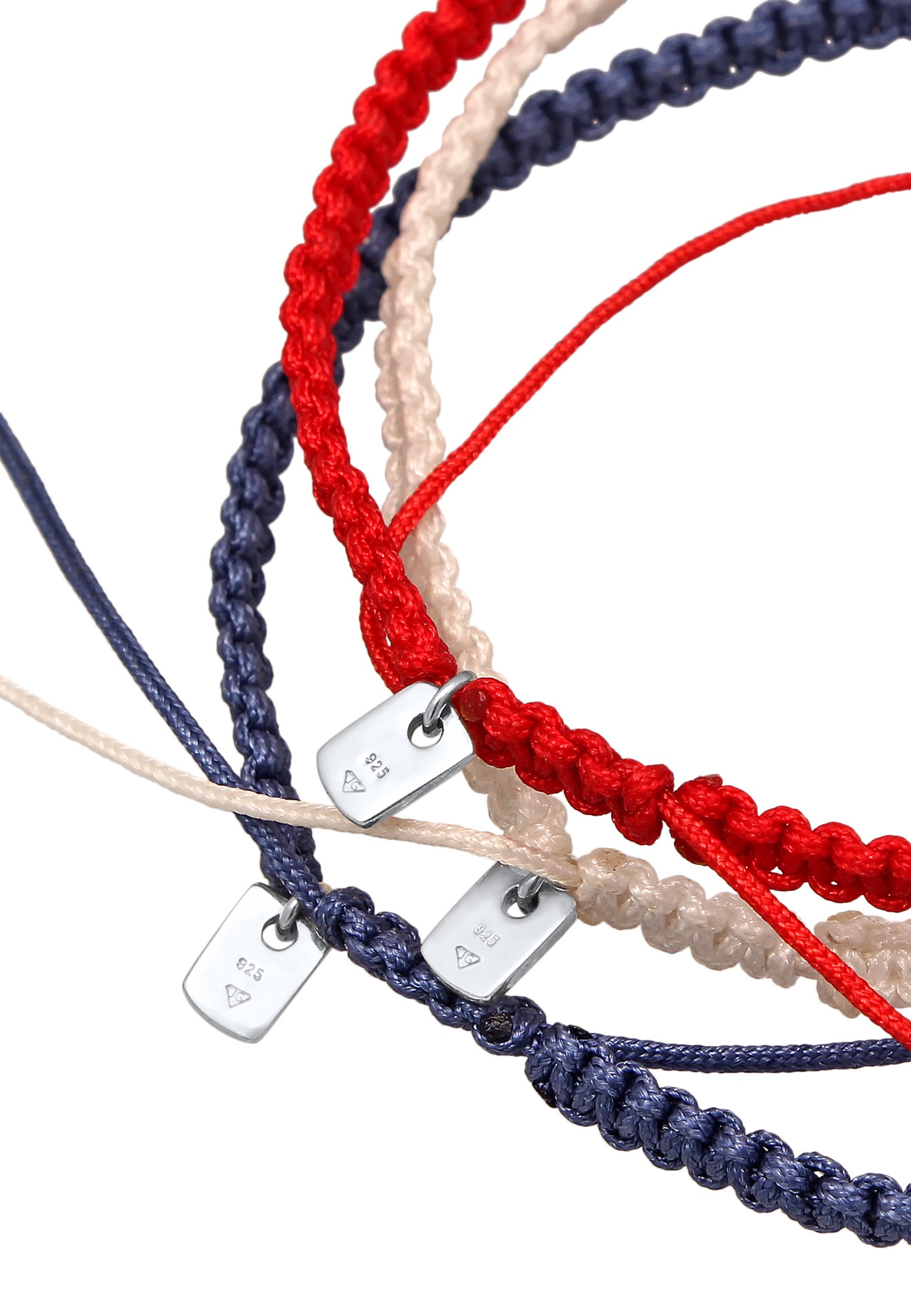 Kuzzoi Armketten Set »Armband EM Fußball Fan-Set Flagge 925 Sterling Silber«