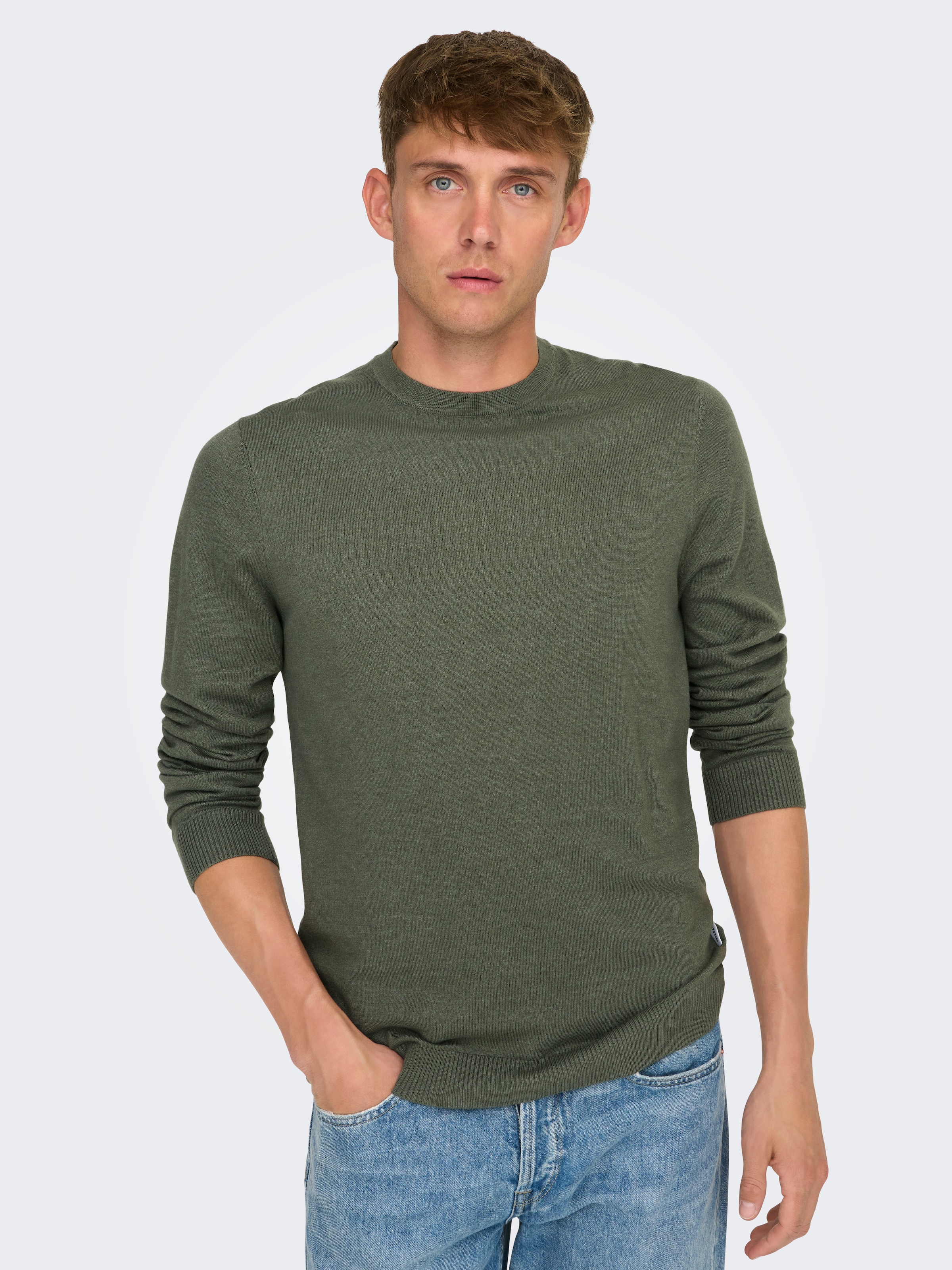 ONLY & SONS Strickpullover »ONSLOUI REG 12 MEL CREW KNIT NOOS«
