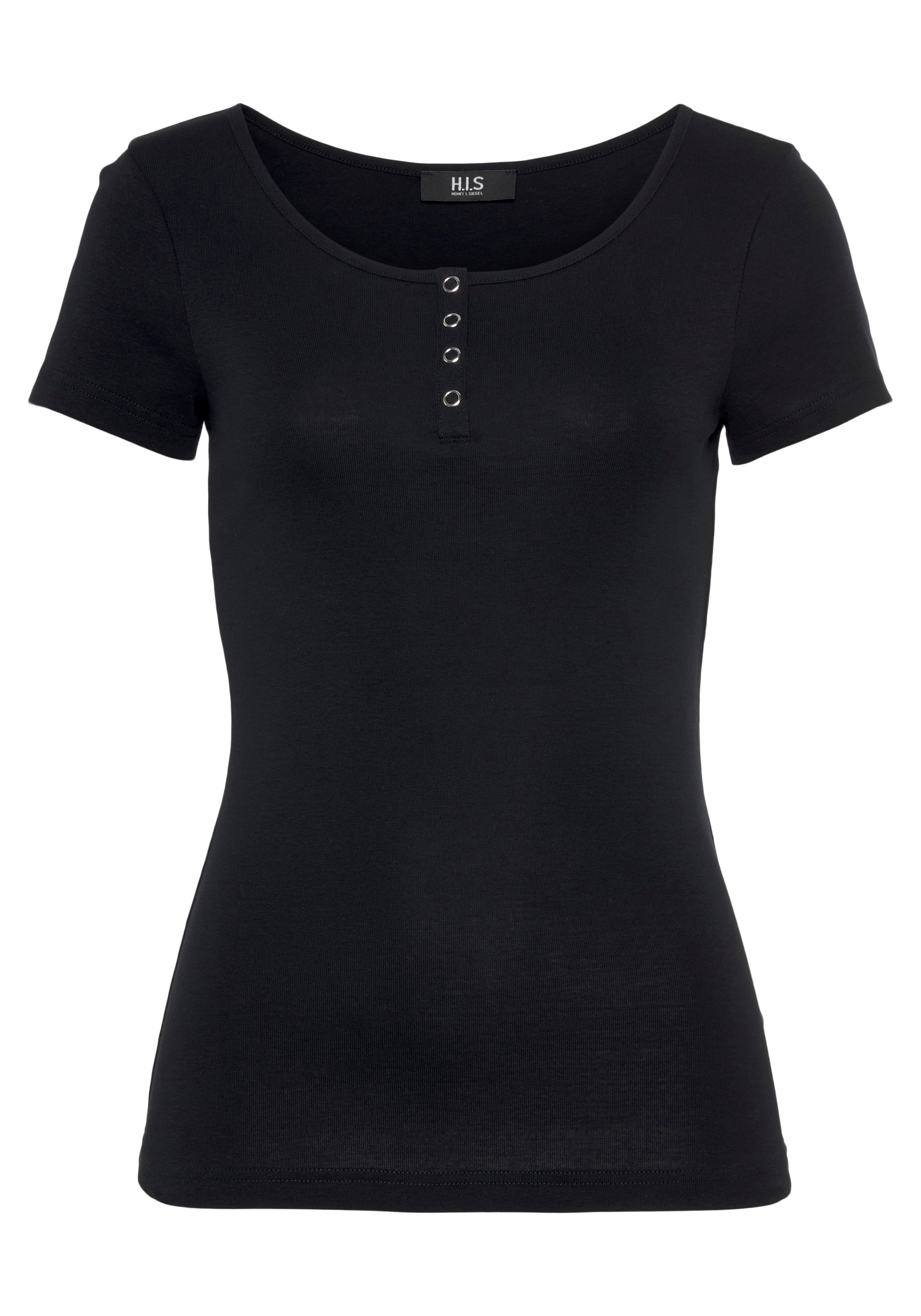 H.I.S T-Shirt, (Set, 2 tlg.), Kurzarm, unifarben, aus Baumwolle, im Set erhältlich