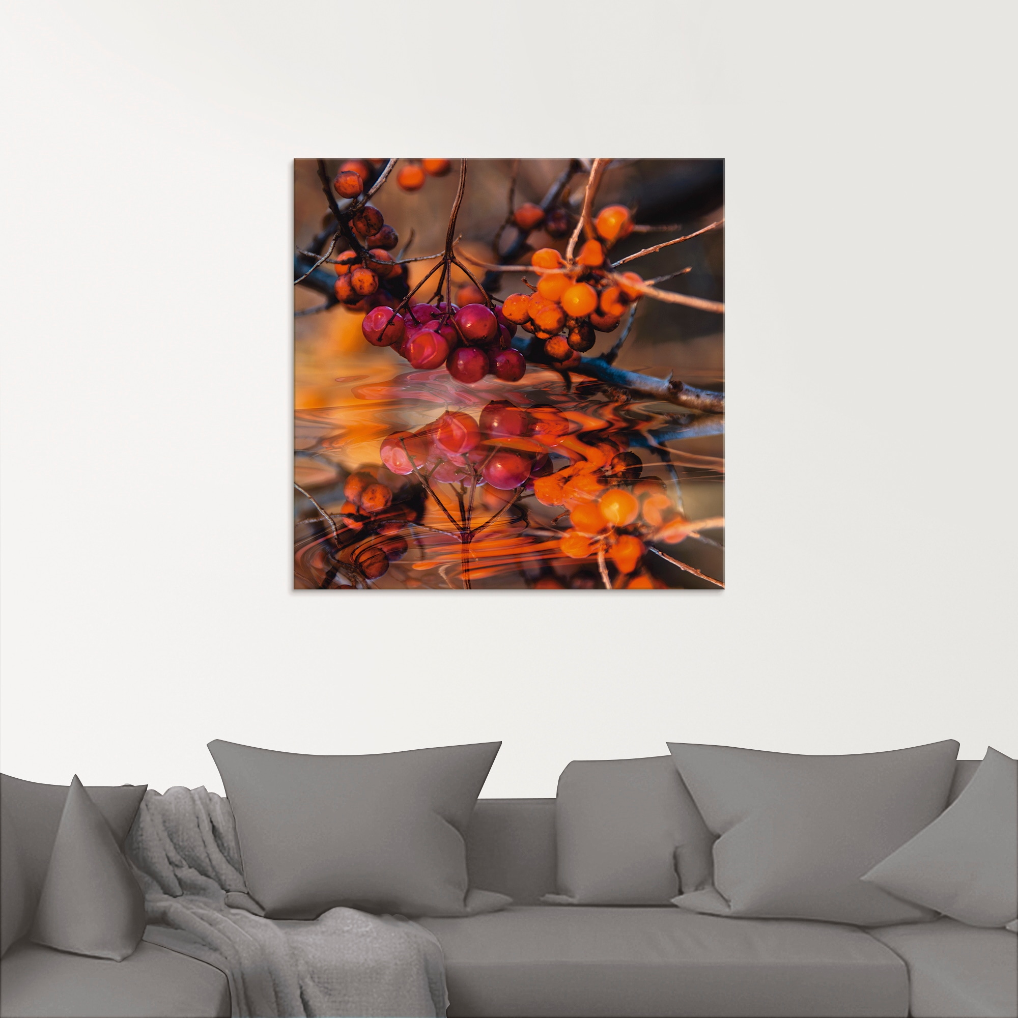 Artland Glasbild »Rote Beeren - Wildbeeren«, Pflanzen, (1 St.), in verschiedenen Größen
