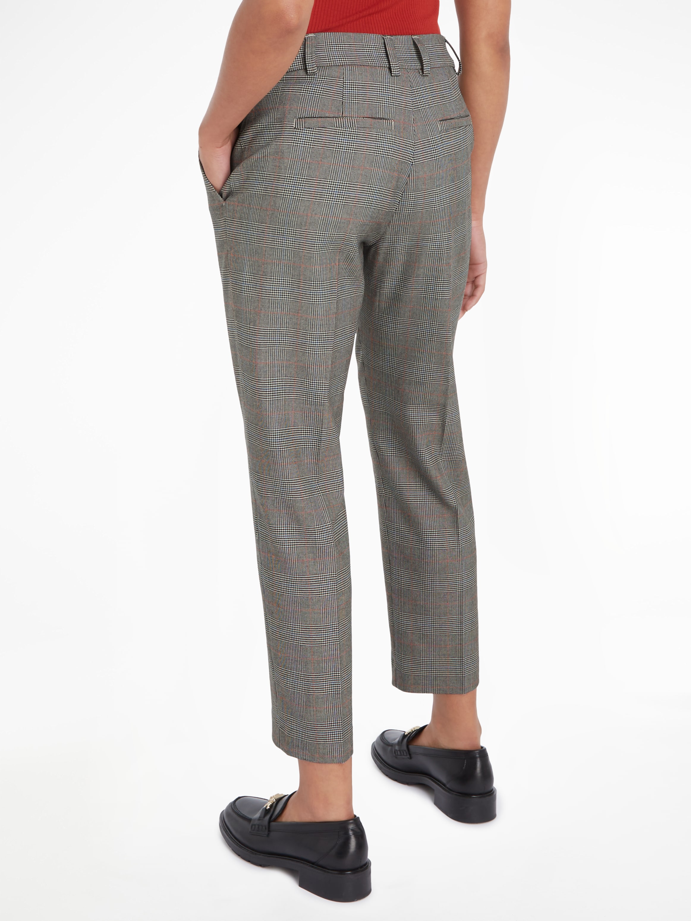 Tommy Hilfiger Webhose »POW CHECK SLIM STRAIGHT PANT«, (Global Serie TH WOMEN), im Karodessin