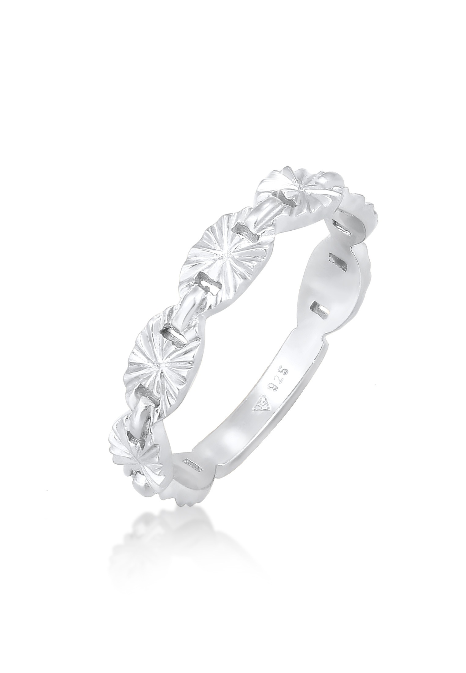 Elli Silberring »Ring Bandring Plättchen Stern Look 925 Silber«