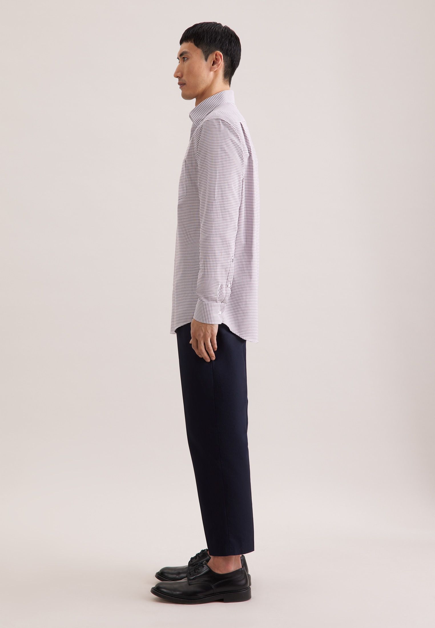 seidensticker Businesshemd »Schwarze Rose« Regular 1/1 Covered-Button-Down-Kragen Karo