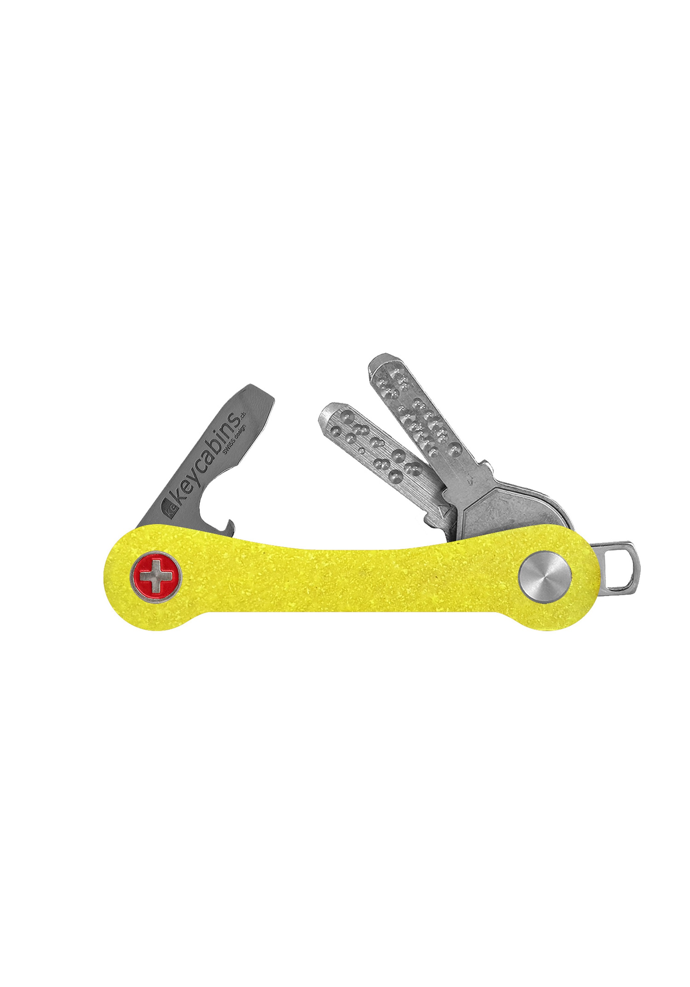 keycabins Schlüsselanhänger »Tennis S1 yello resin«, SWISS made aus upcycling Material