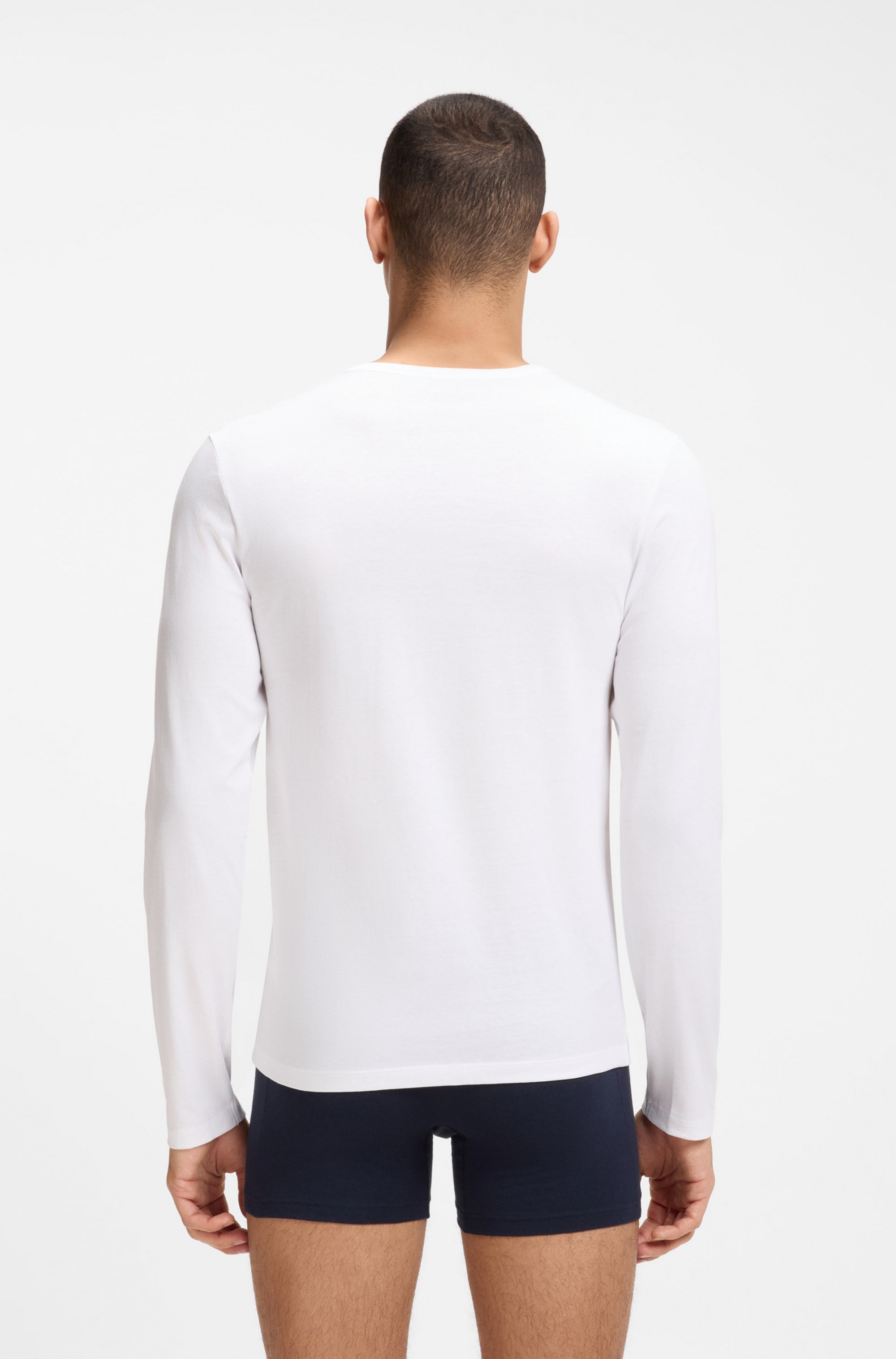 BOSS Langarmshirt »longsleeve-Shirt R-Neck Classic COTTON 3pcs/pack« 3 Stk. mit BOSS Logo-Schriftzug