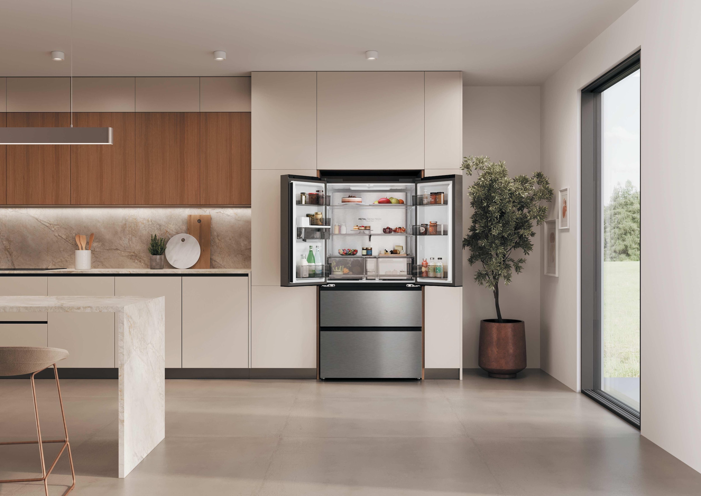 Haier Multi Door ERROR:#N/A »HFR59F18CWMM« 182,5 cm hoch 90,5 cm breit Wasserdispenser mit Tank