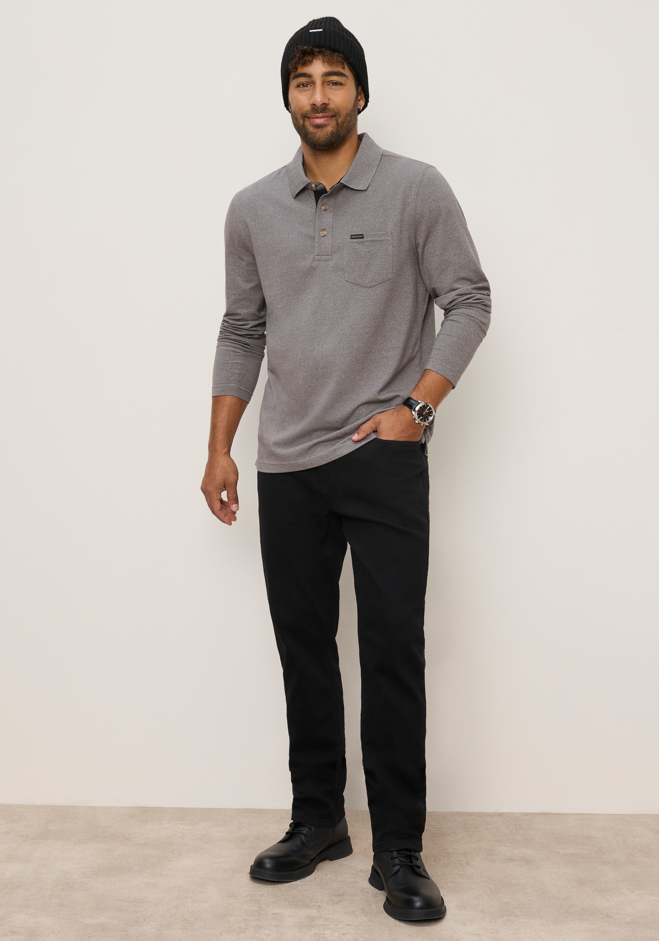 Bruno Banani Langarm-Poloshirt Angenehm weiche Jersey-Qualität trifft auf klassischen Polo-Style