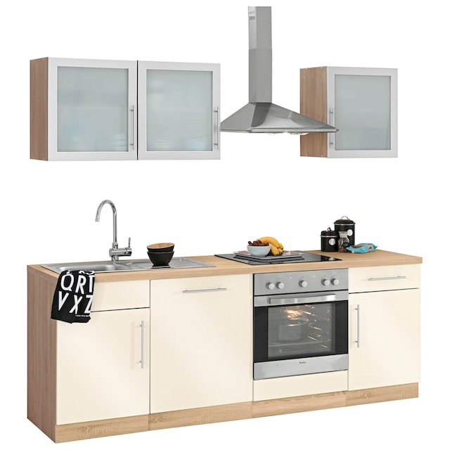 wiho Küchen Küchenzeile »Aachen«, mit E-Geräten, Breite 220 cm kaufen bei  OTTO