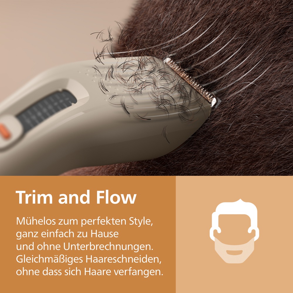 Philips Haarschneider »Serie 3000 HC3734/15« 1 Aufsätze 9 Längeneinstellungen, Trim-and-Flow
