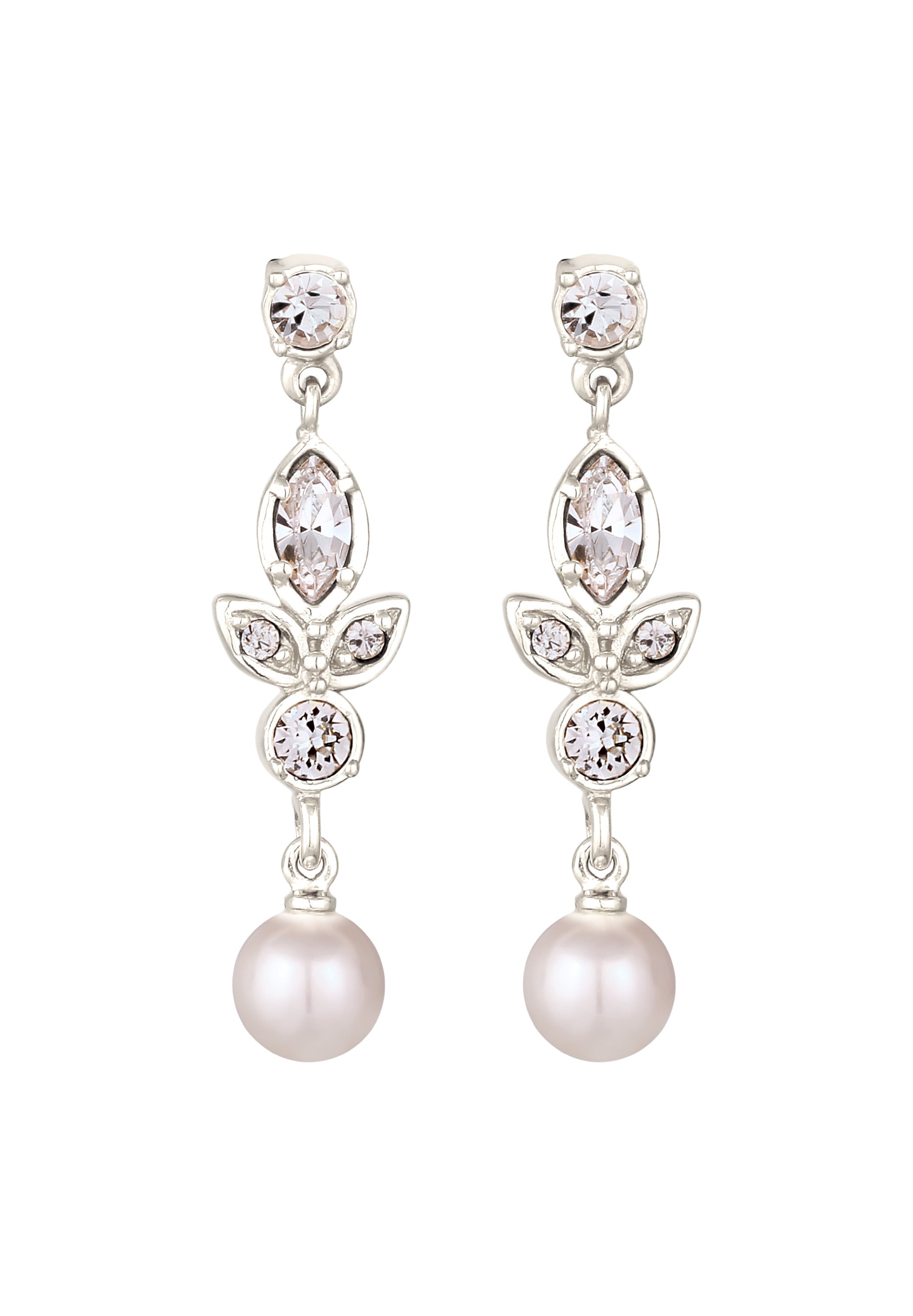 Elli Paar Ohrstecker »Ohrringe Ohrstecker mit Perlen von Swarovski® Weiß 925 Sterling Silber«