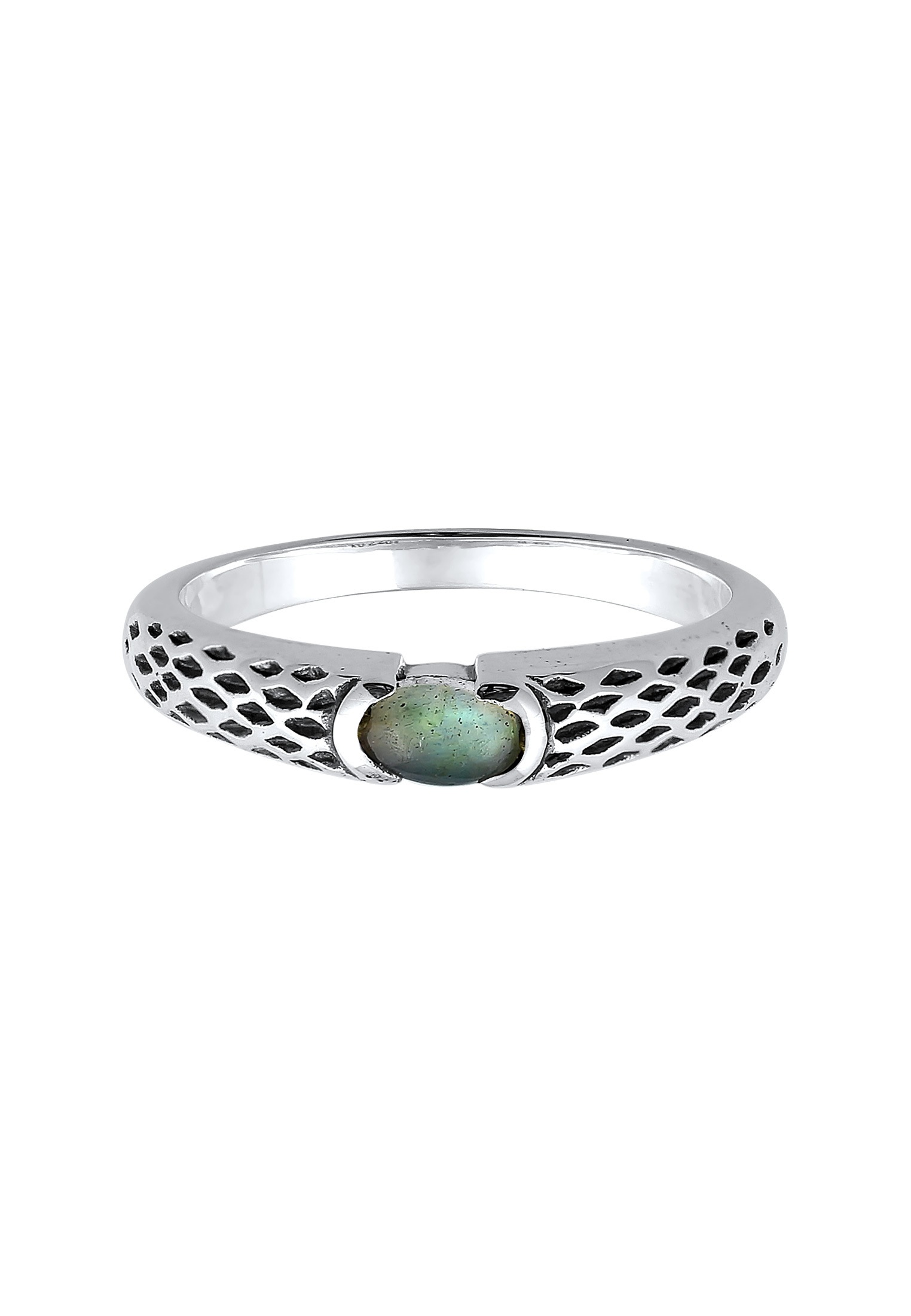 Kuzzoi Silberring »Ring Herren Bandring Labradorite Vintage 925 Silber«