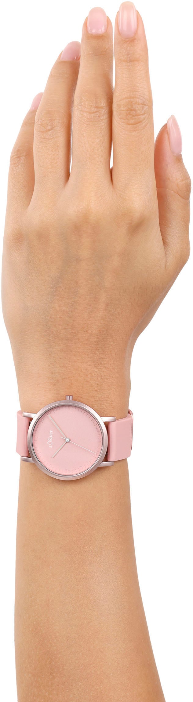 s.Oliver Quarzuhr, Armbanduhr, Damenuhr, Silikonarmband, analog
