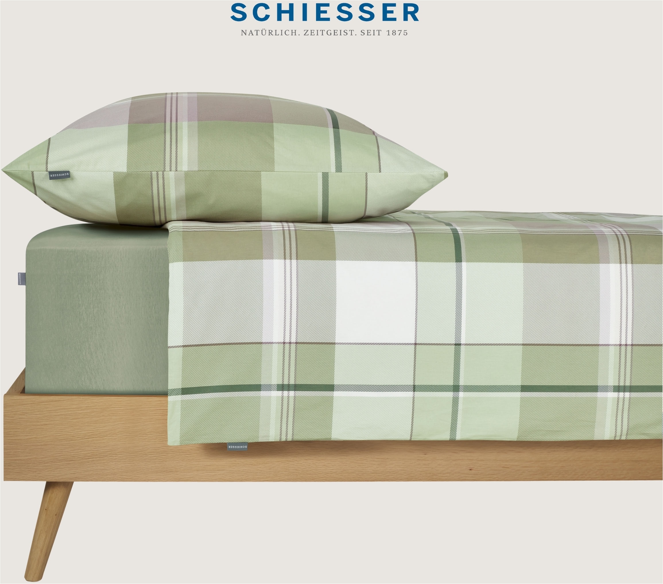 Schiesser Bettwäsche »Ate aus weicher Baumwolle mit einem klassischen Karo-Muster«, Made in Green