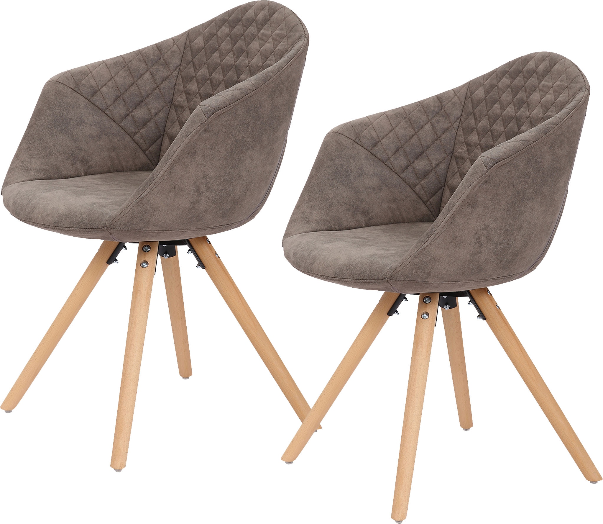 Kayoom Polsterstuhl »Stuhl Chadwick 110 2er-Set, stilvolles Design, in Naturfarben gehalten« (Set) 2 Stk.bequem, Holzbeine, weich gepolstert, stilvolles Design