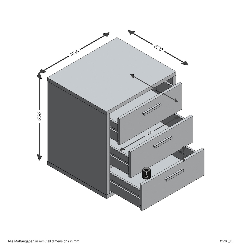 FMD Rollcontainer »Brick 2«