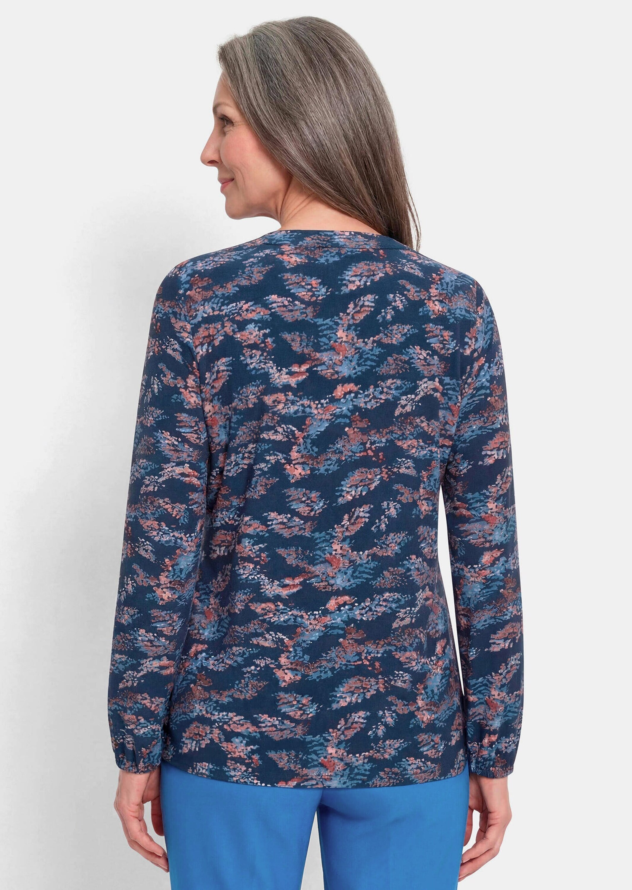 GOLDNER Schlupfbluse »Jerseybluse mit Rundhals, V-Ausschnitt« stretchbequemer Jersey