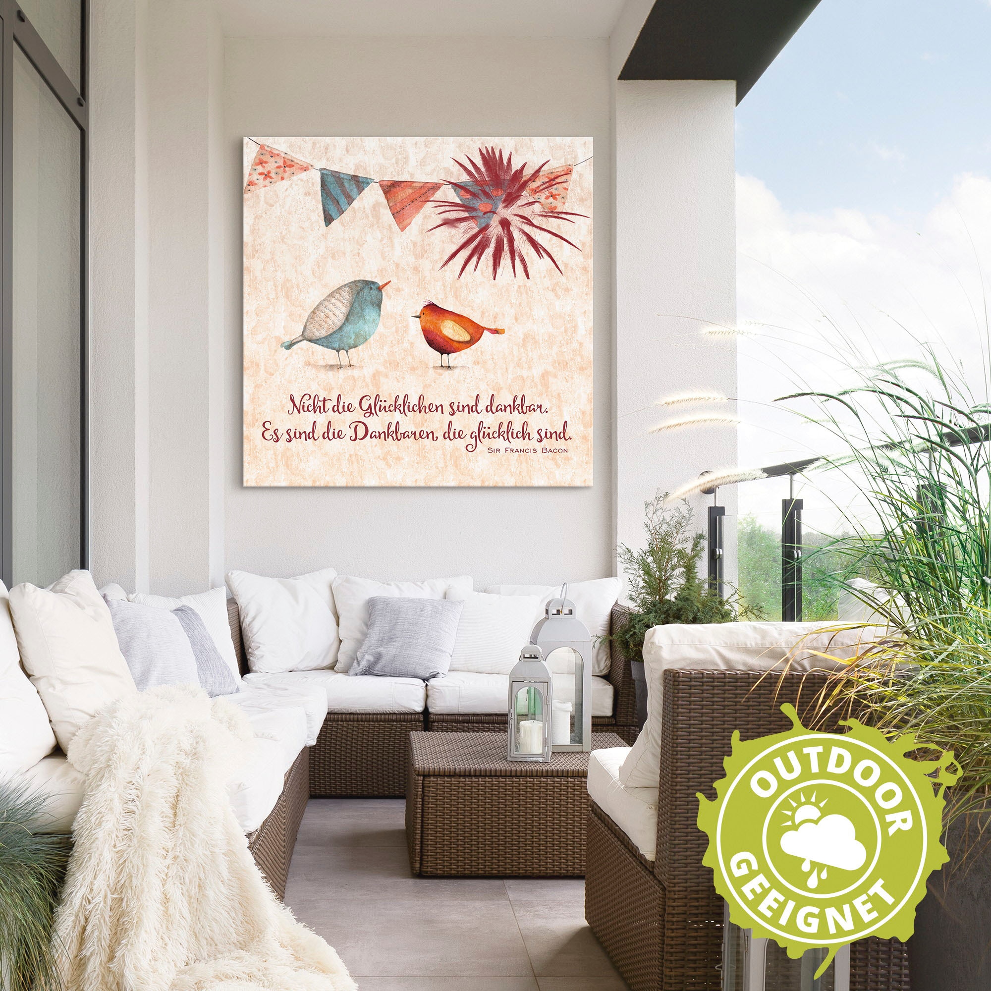 Artland Wandbild »Lebensweisheit Glücklich« Tiere 1 Stk. tlg. als Alubild, Outdoorbild, Leinwandbild, Poster, Wandaufkleber