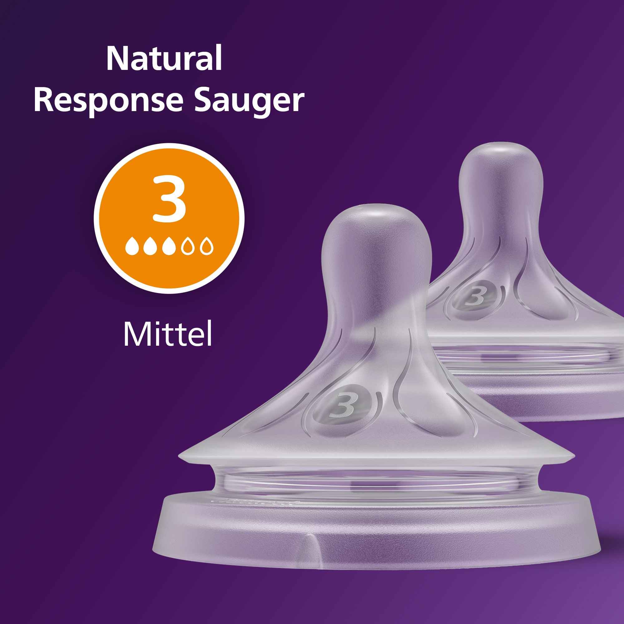 Philips AVENT Flaschensauger »Natural Response SCY963/02« 2 Stück mit Anti-colic-Ventil, mittlere Durchflussrate