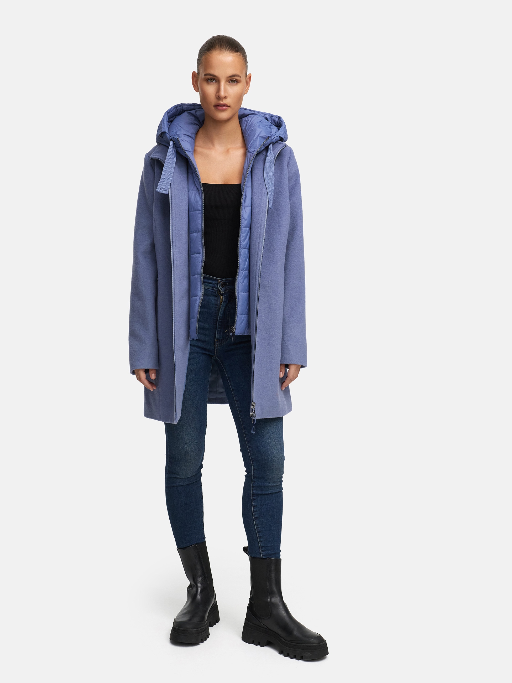 MANISA Wolljacke, mit Kapuze, mit herausnehmbarer Kapuze