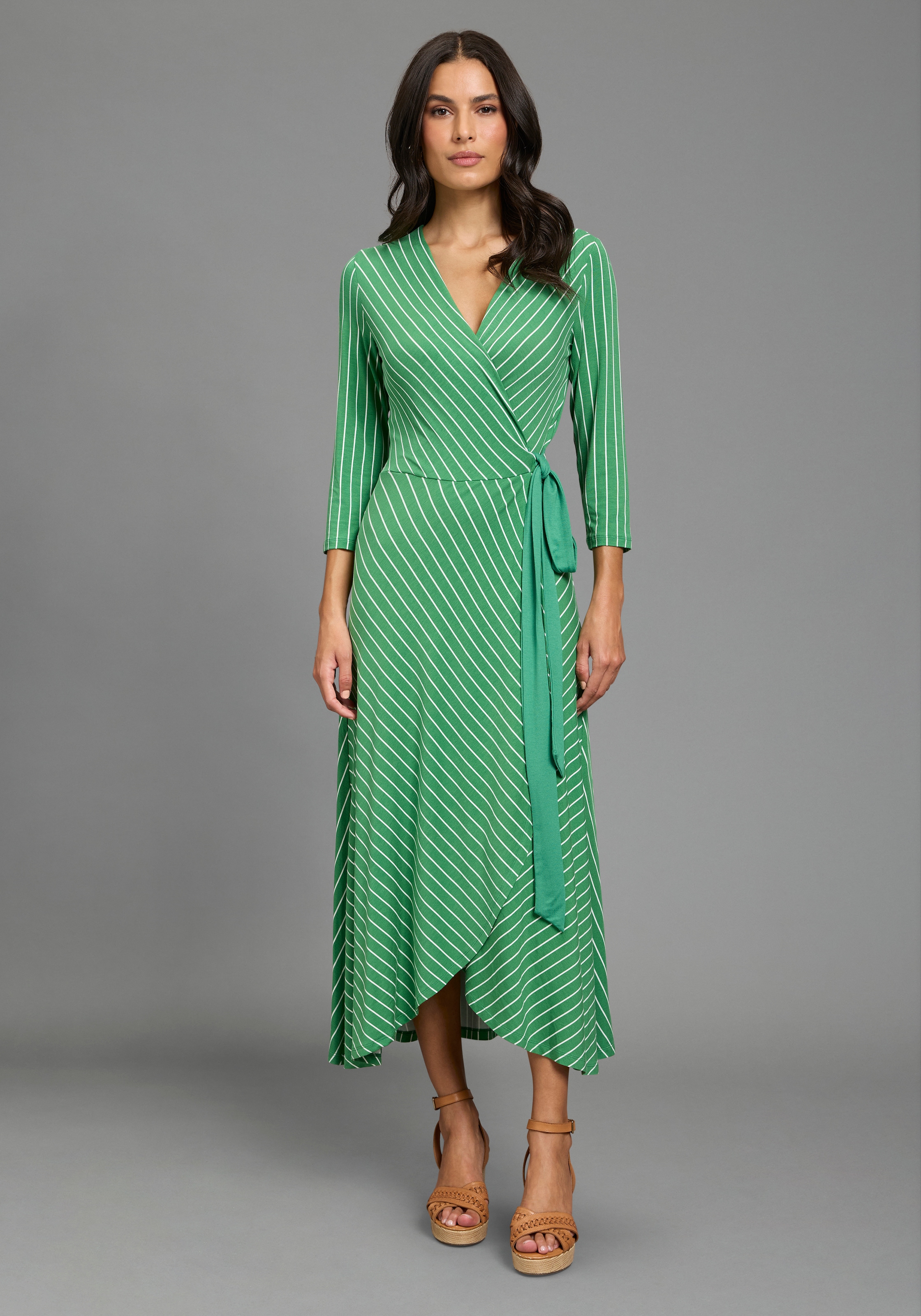 Laura Scott Midikleid im modischen Streifen-Design