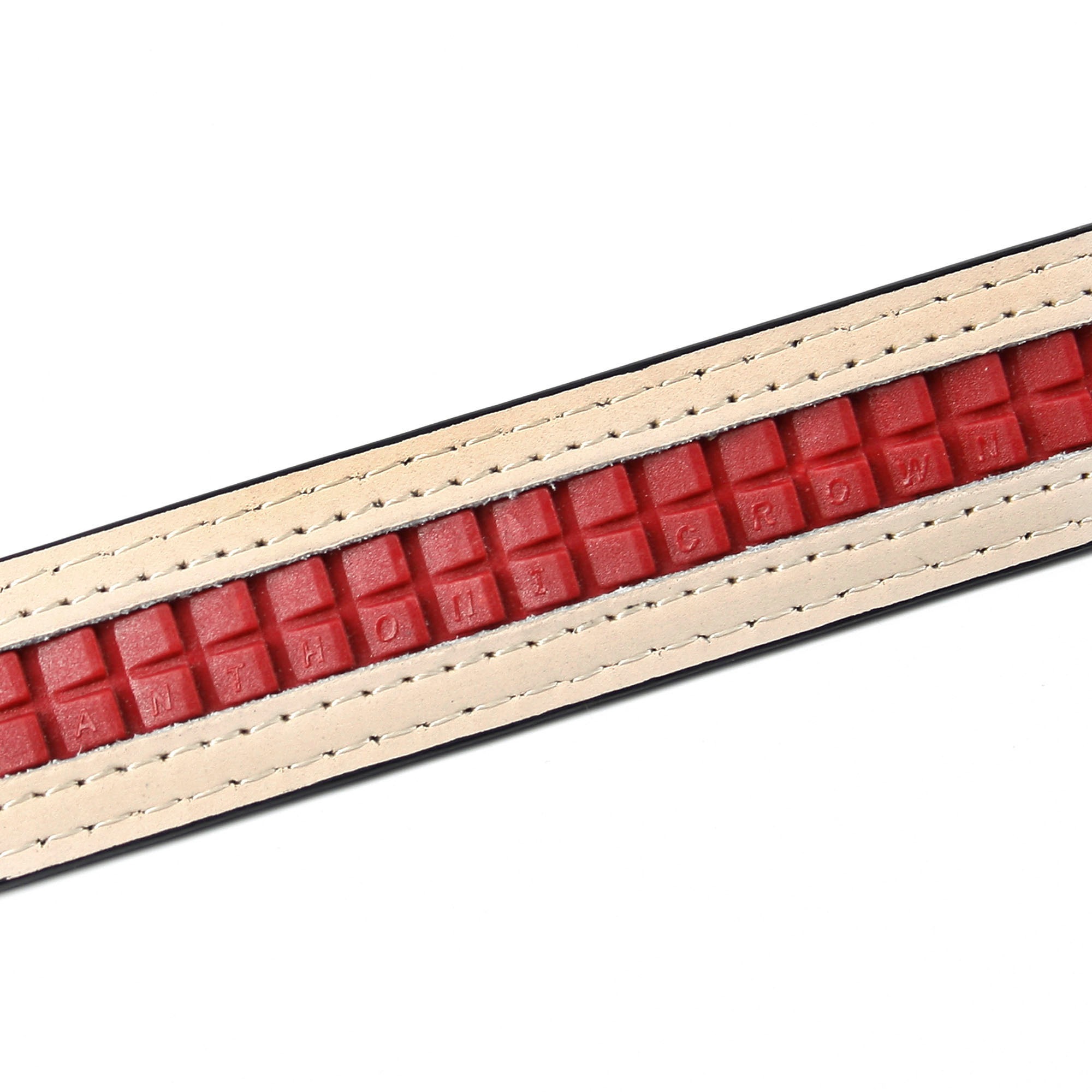 Anthoni Crown Ledergürtel, Automatik Gürtel mit Herzen und Glitzersteinen