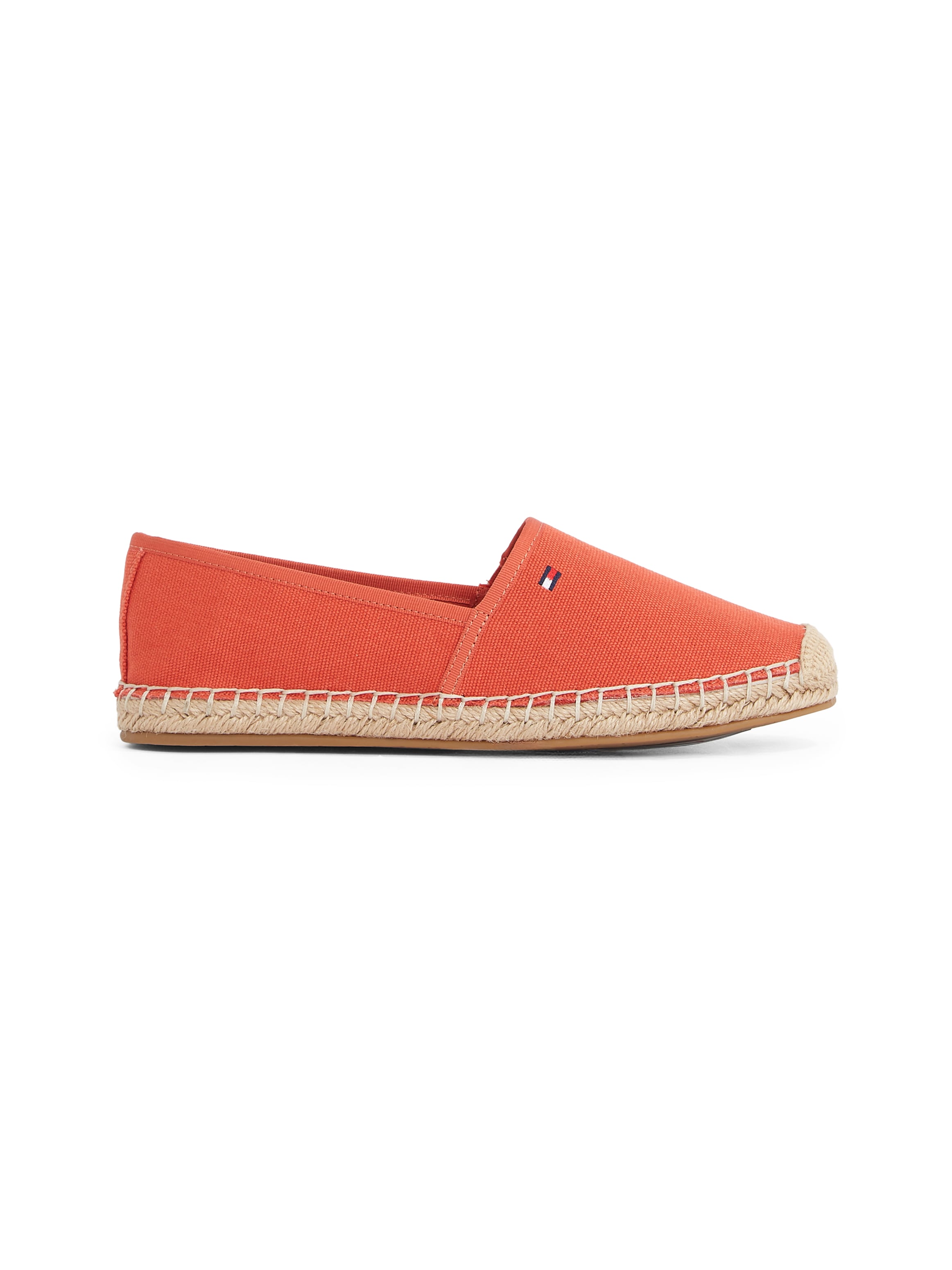 Tommy Hilfiger Espadrille »FLAG CANVAS ESPADRILLE«, Slipper, Flats, Bequemschuh mit Bastbezug und Ziernähten
