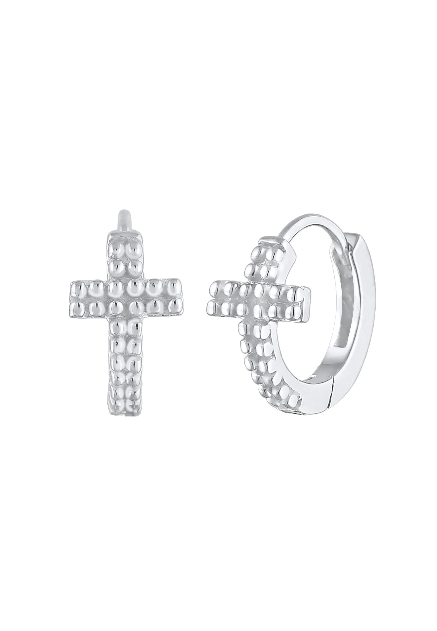 Elli Paar Creolen »Ohrringe Creolen Kreuz Glaube Religion 925 Silber«