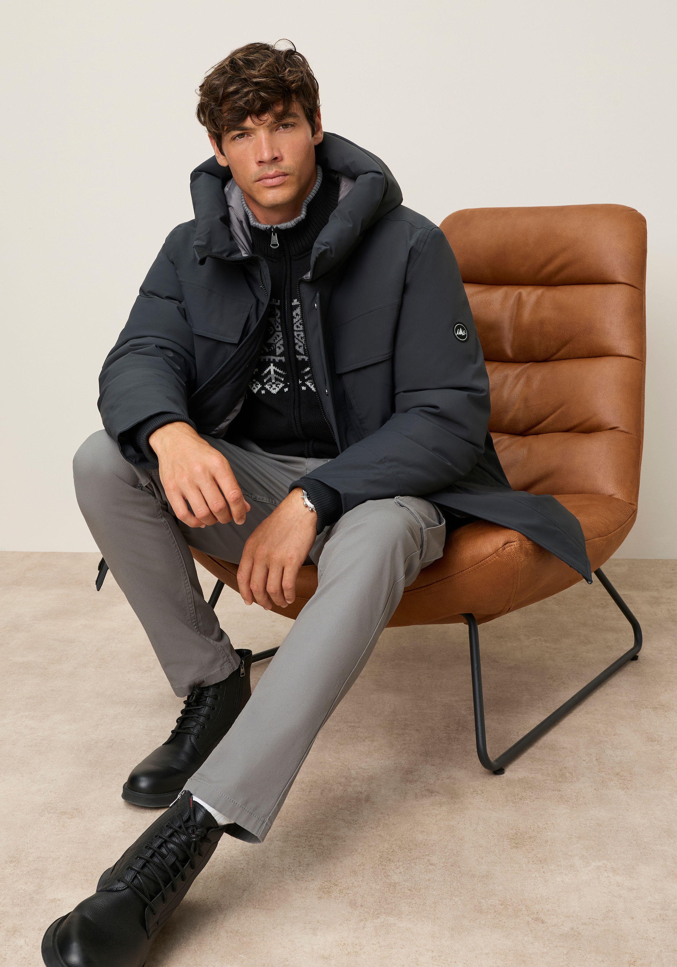 Polarino Funktionsparka mit Kapuze Ideal für den Winter mit großen Taschen und Kapuze