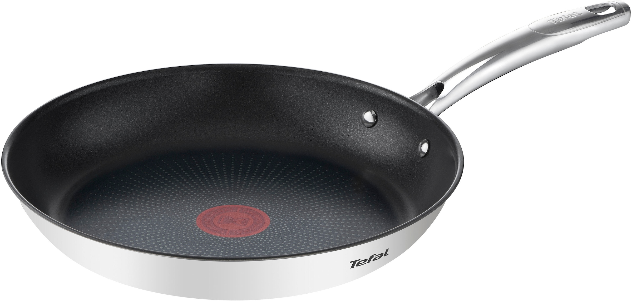 Tefal Bratpfanne »Duetto+«, Edelstahl, Premium Edelstahl, Induktionspfanne, Temperaturanzeiger, langlebig