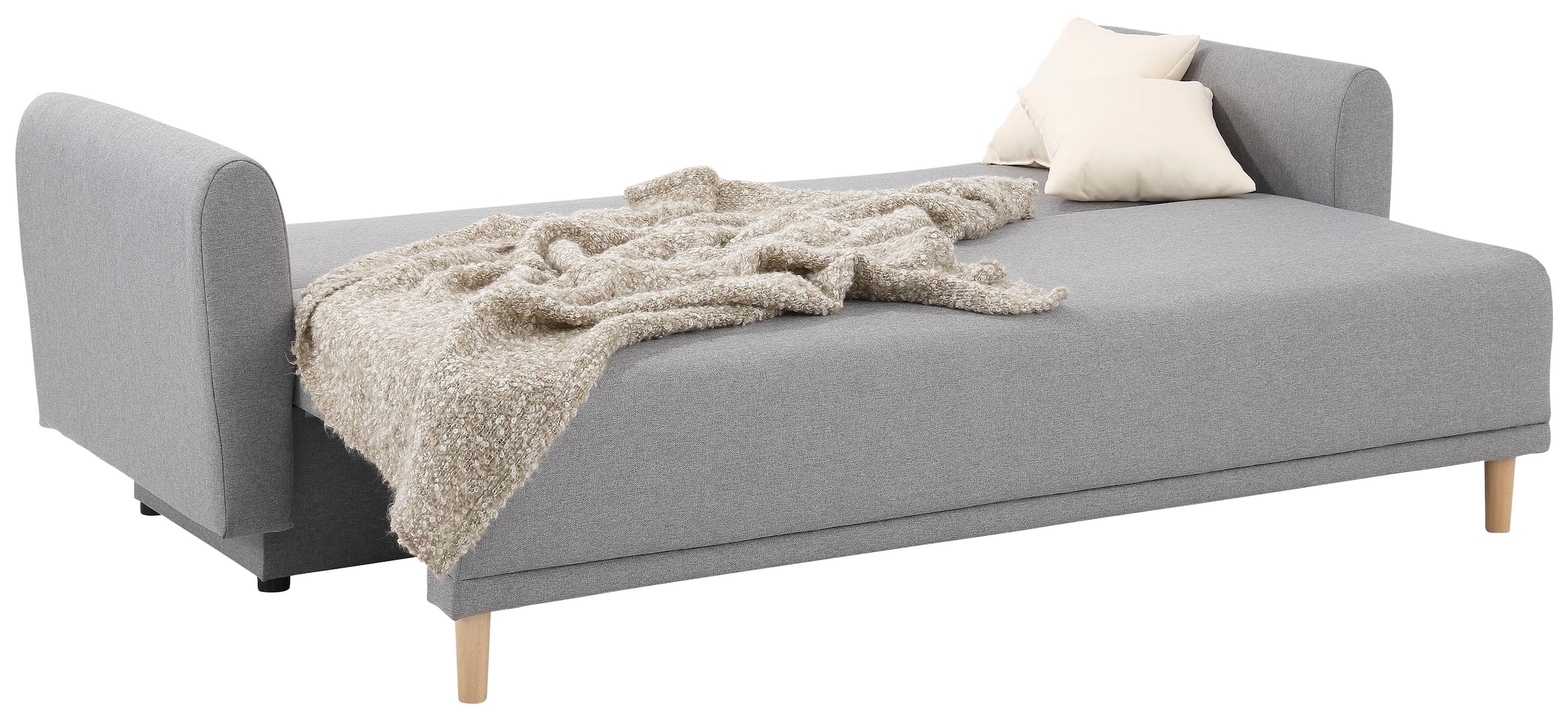 Home affaire Schlafsofa »Scandic, B: 219 cm, Liegel. 137x195 cm« Bettfunktion, Bettkasten & 2 Zierkissen, Federkern