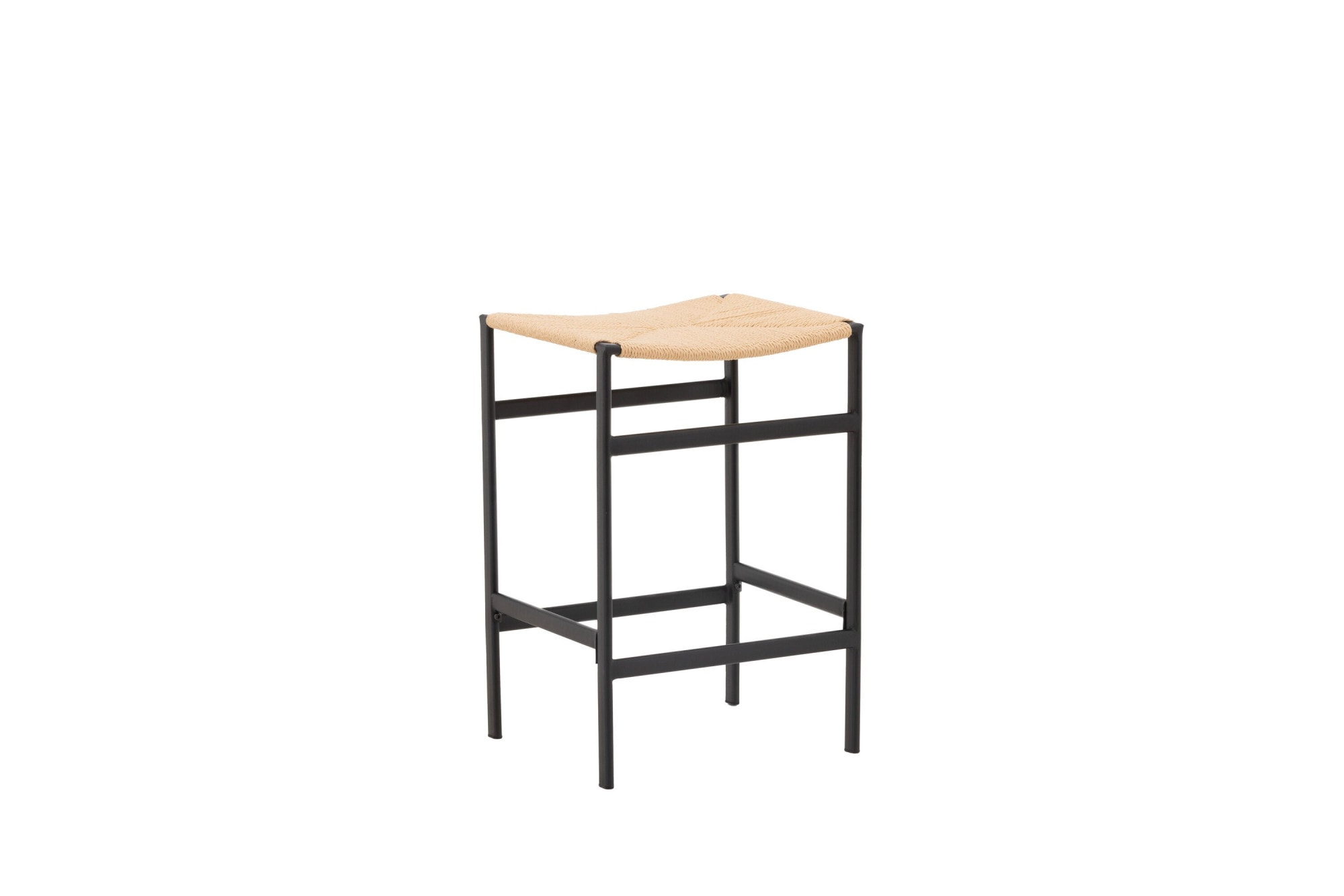 Venture Home Barhocker »Polly, 2er-Set Barhocker mit Seil-Sitz, Stahlbeine, 120 kg« Set, 2 Stk. tlg. Tresenstuhl, Geflecht, Gummibaumholz, Stahlrahmen, Boho