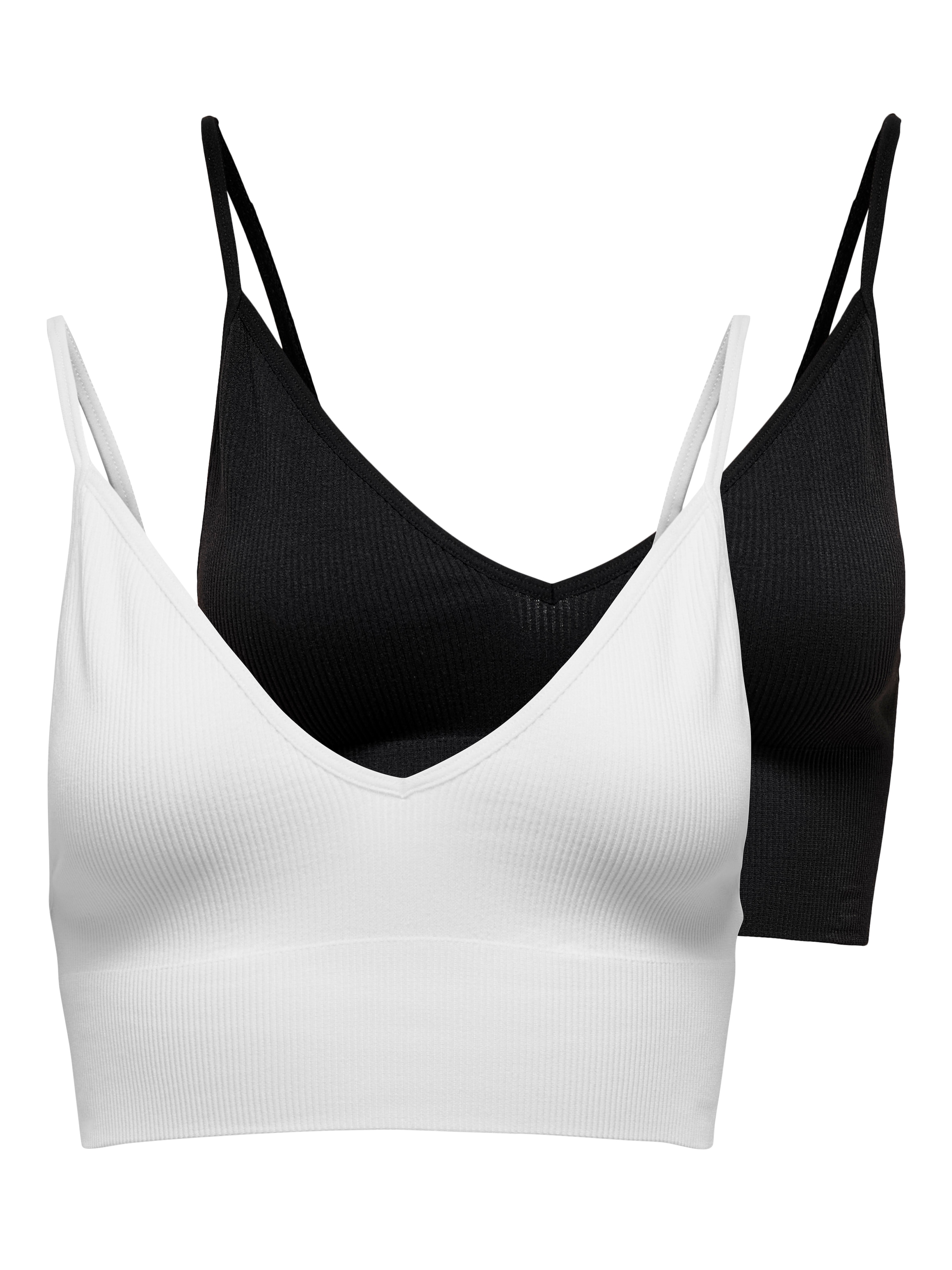 ONLY Bustier »ONLVICKY RIB S-LESS V-NECK 2-PACK TOP«