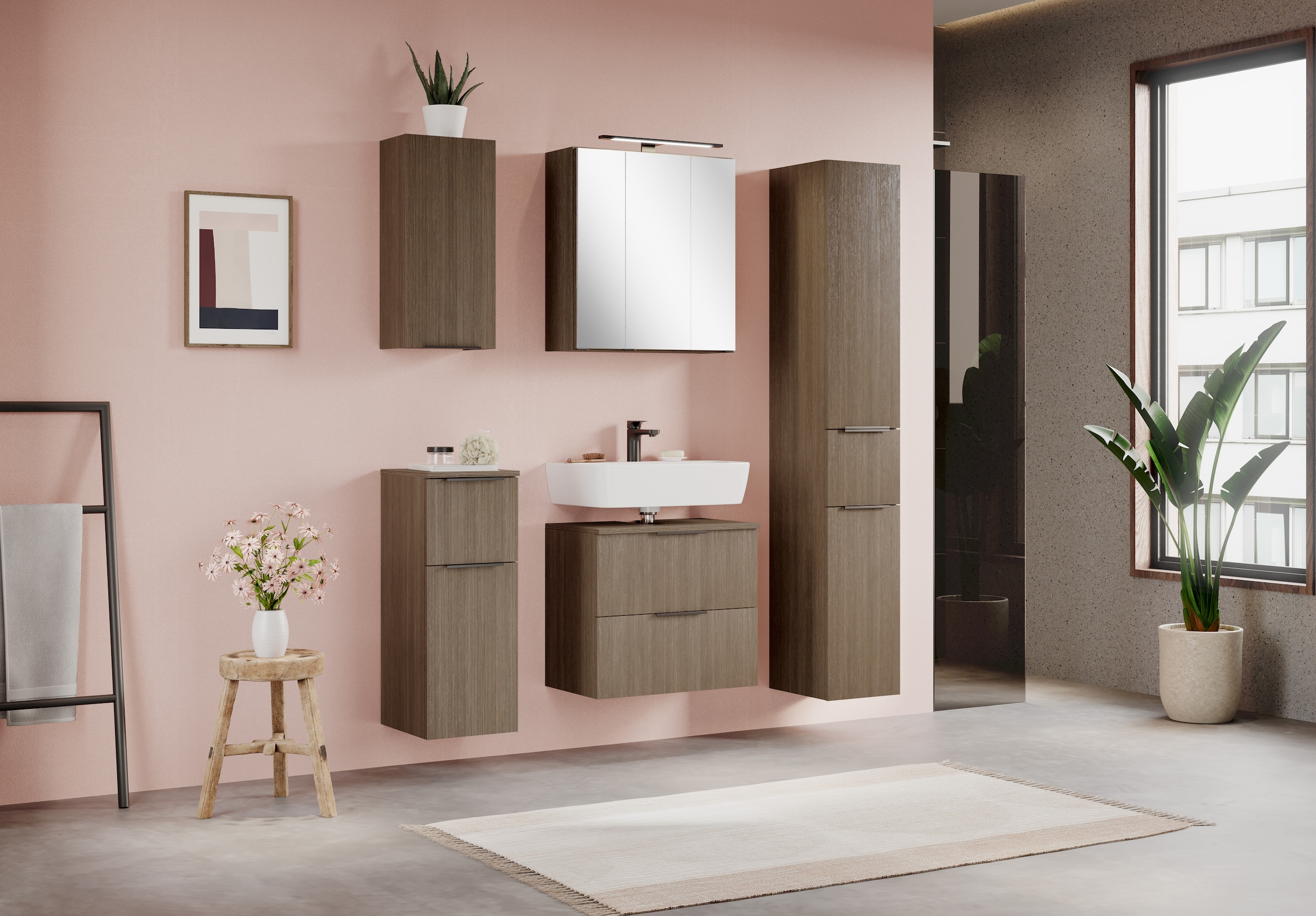 welltime Waschbeckenunterschrank »Lecce«, Welltime, Breite 60 cm, gedämpfte Scharniere und Softclose-Funktion
