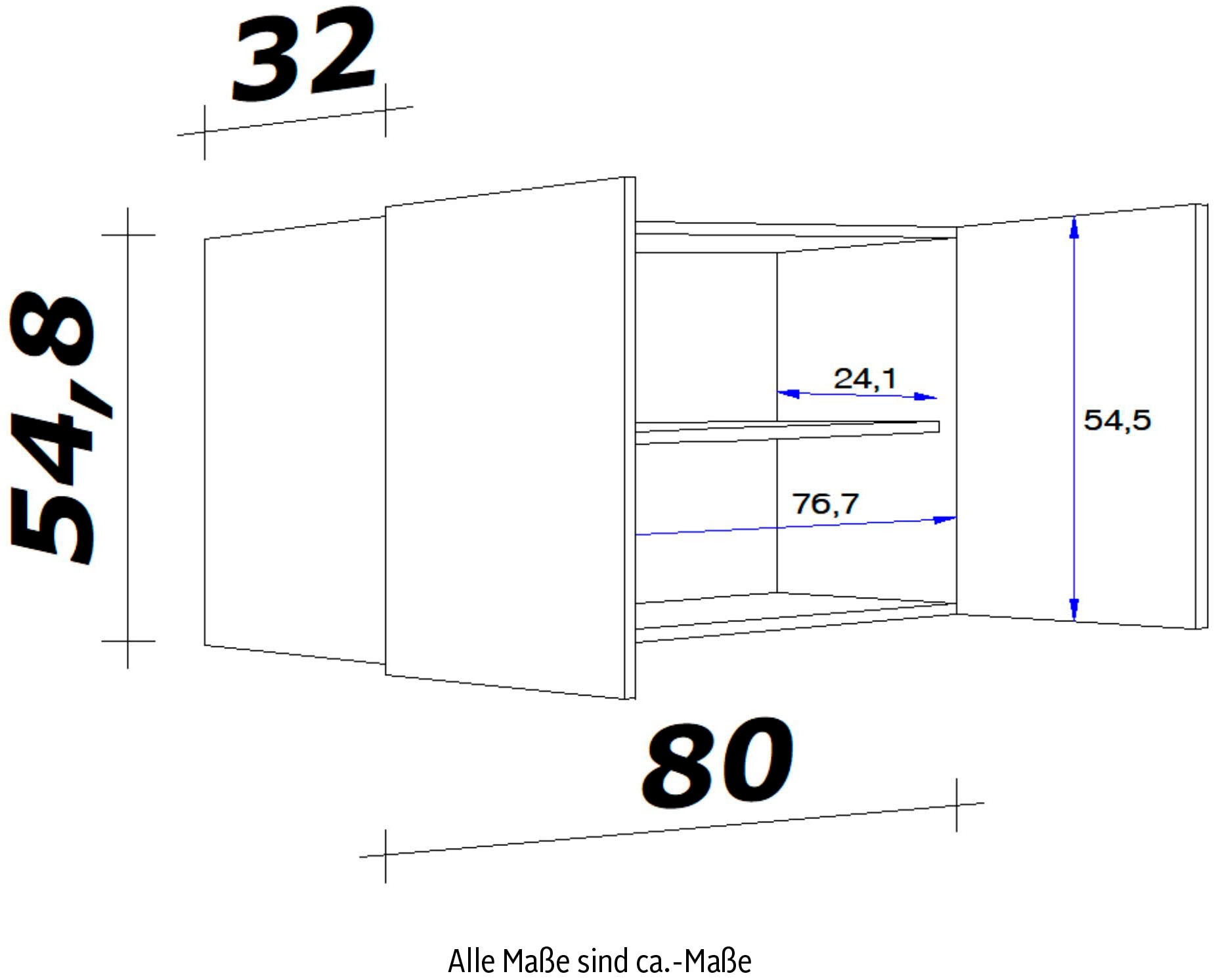 Flex-Well Hängeschrank »Morena«, (B x H x T) 80 x 54,8 x 32 cm kaufen bei  OTTO