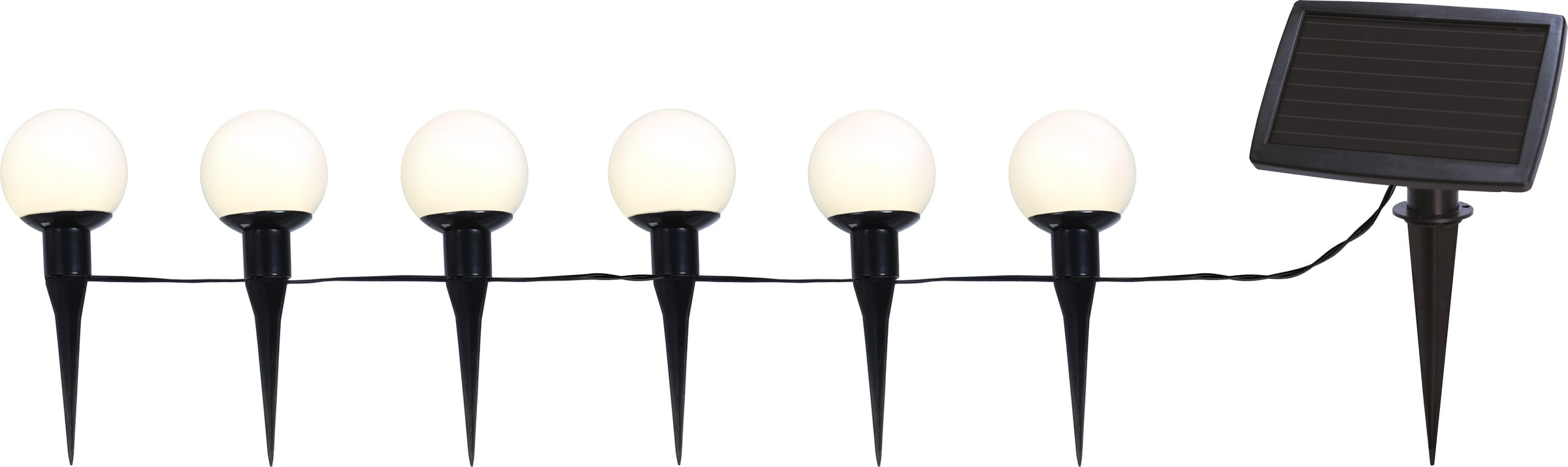 Parforce Traditional Hunting LED-Lichterkette »Globus« 6 Stk.-flammig als Kette oder Erdspiesse, mit Wintersolarpanel, 
inkl. Akku, outdoor