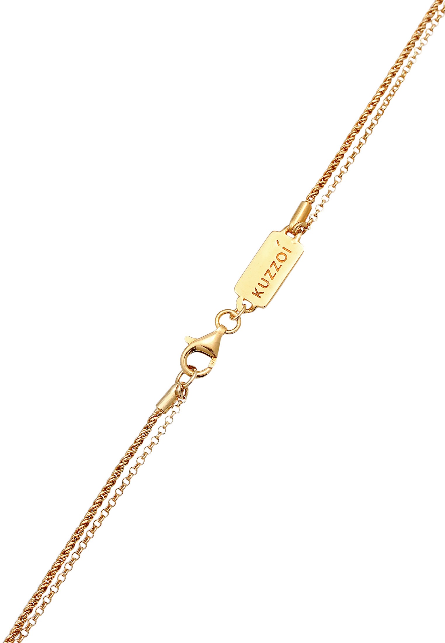 Kuzzoi Kette mit Anhänger »Halskette Herren Layer Kordel Erbskette Flügel 925 Silber«