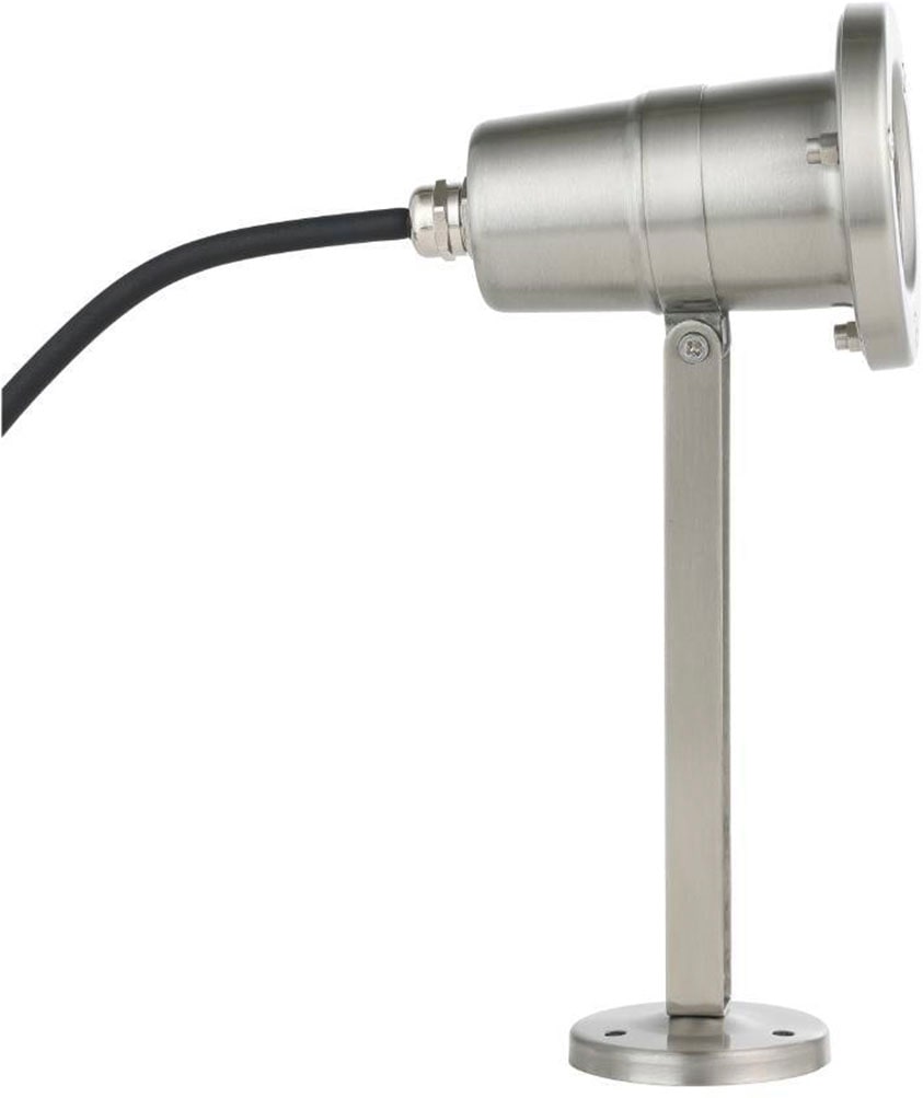 EGLO LED Pollerleuchte »NEMA Erdspieß, Strahler, Außenbeleuchtung, silber, GU10, IP54«, 1 flammig, Leuchtmittel GU10 | LED wechselbar, Bodenspieß, Leuchtenspot verstellbar, Garten, Terrasse, 24x11x8,5cm