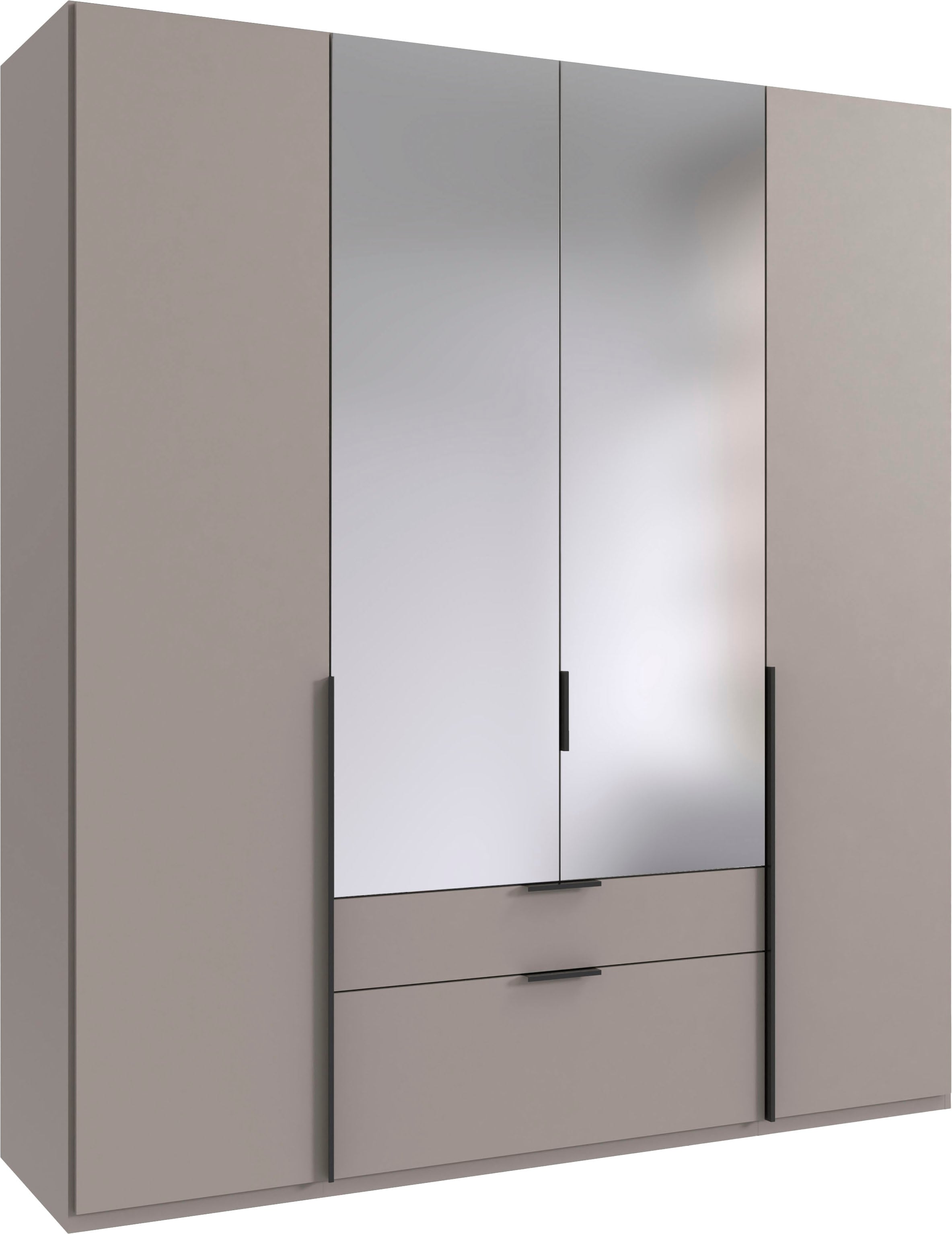 Wimex Drehtürenschrank »Mugano, 135 oder 180cm breit, 208 oder 236cm hoch, Made in Germany«, (mit langen Griffstangen aus Metall), wahlweise mit oder ohne Spiegel, mit Schubladen