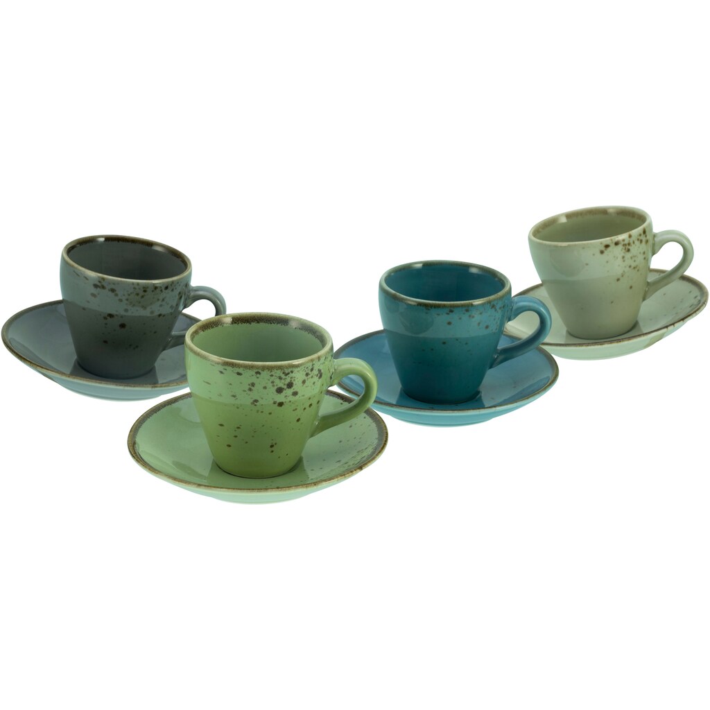 CreaTable Espressotasse »Kaffeetasse NATURE COLLECTION«, (Set, 8 tlg.)