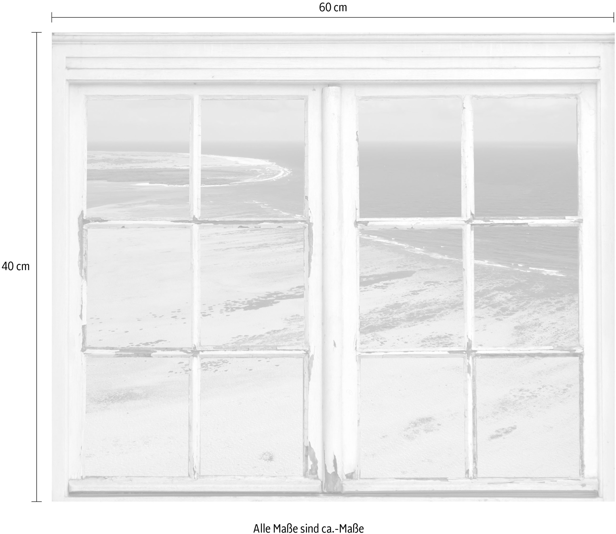 queence Wandsticker »Meer« Wandsticker, Wandbild, selbstklebend, 3D, Fenster