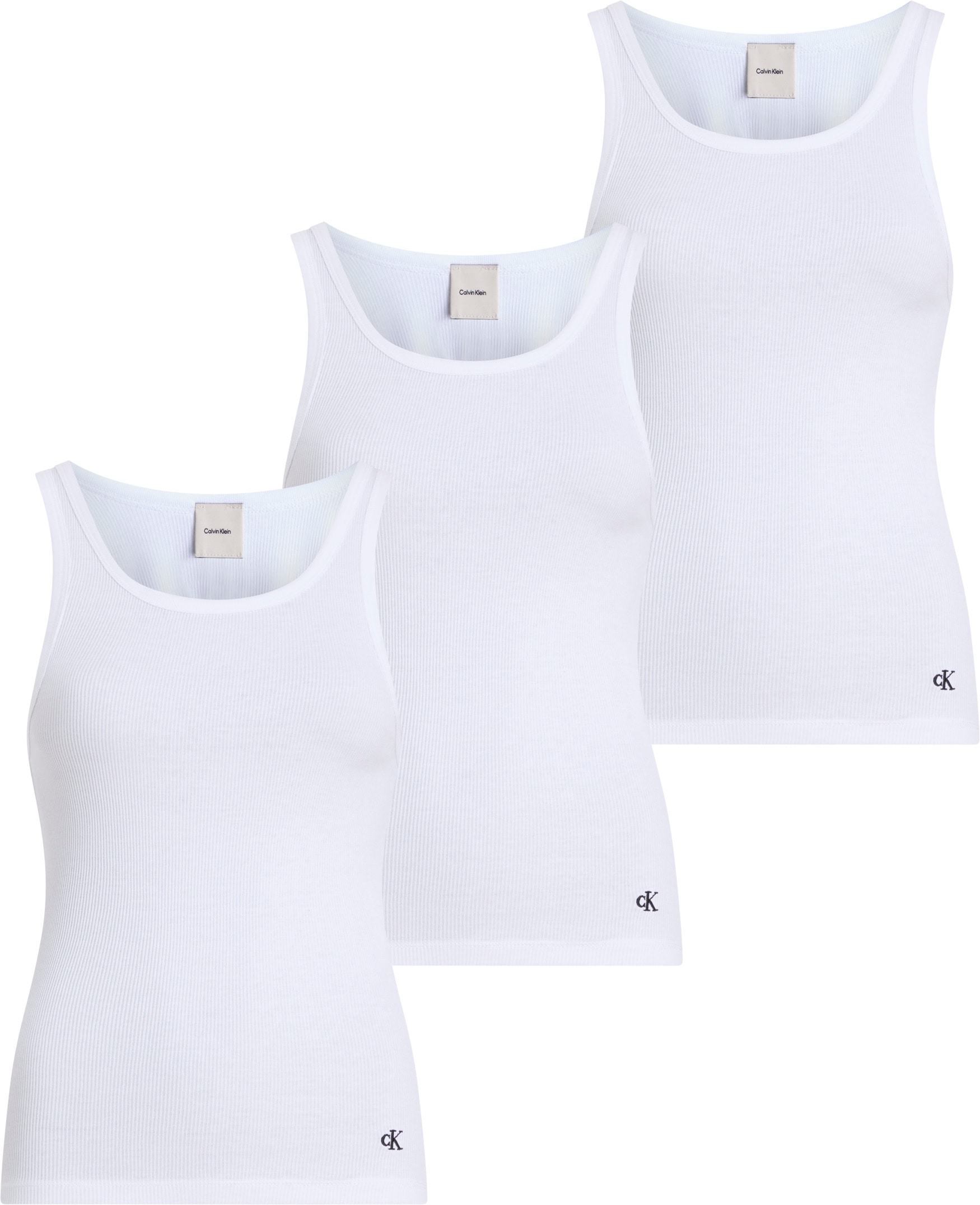 Calvin Klein Underwear Tanktop »SCOOP NECK COTTON TANK 3PK«, (Packung, 3 tlg., 3er-Pack), mit Logostickerei