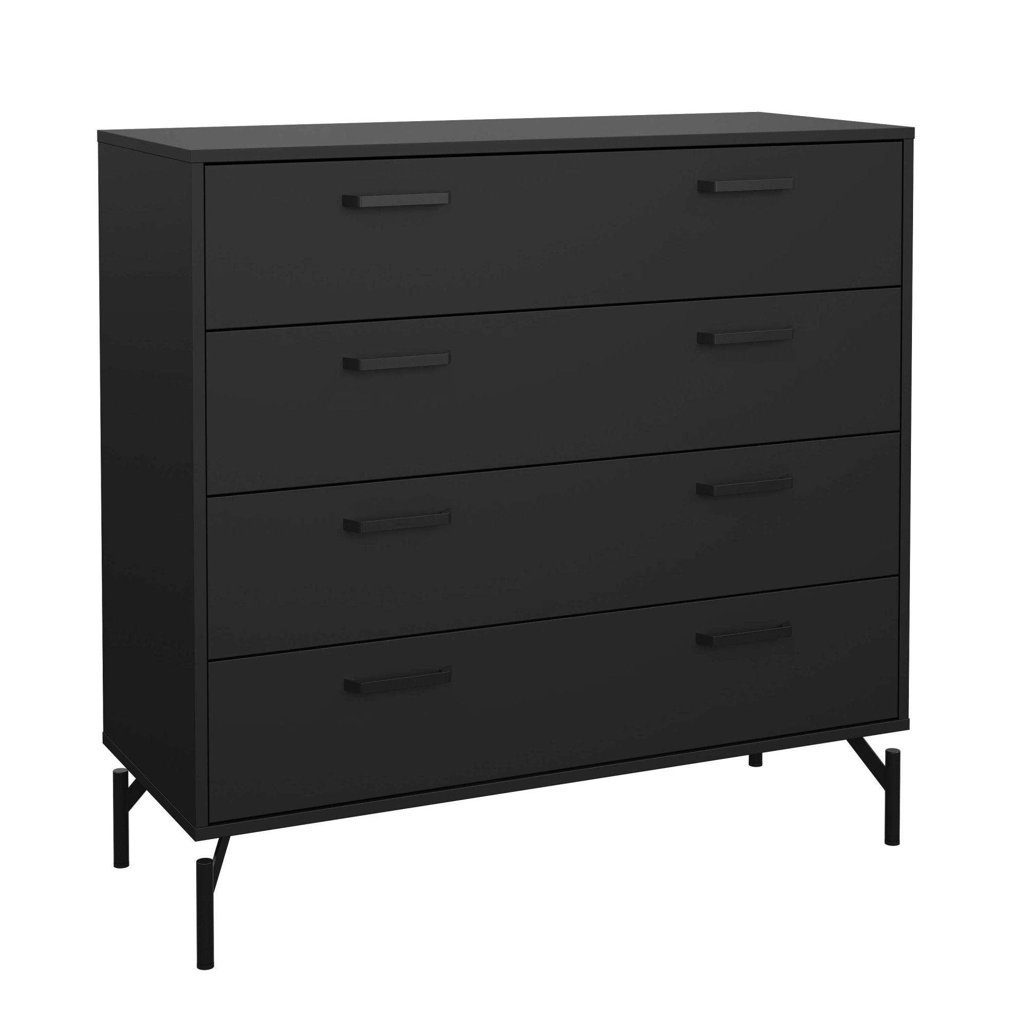 INOSIGN Hochkommode »Dana, Kommode, Aufbewahrung, Schubladenschrank«, Kommode mit 4 Schubladen, Metallbeine, Höhe 95,8 cm, Breite 98,7 cm