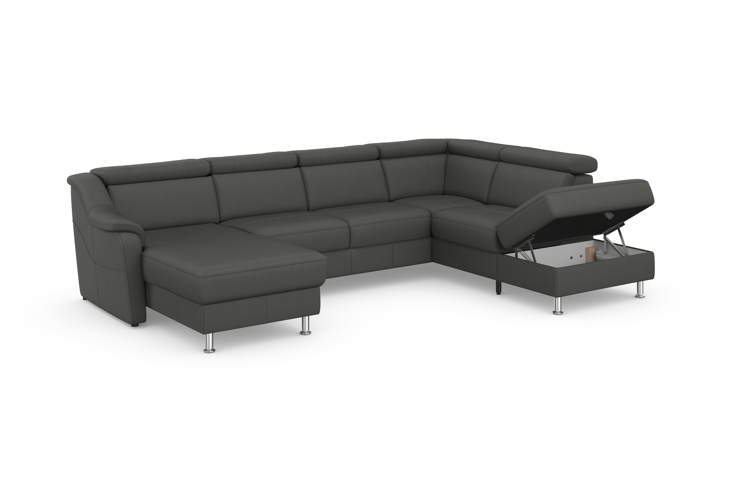sit&more Wohnlandschaft »Freetown U-Form«, Kopfteilverstellung und Federkern, wahlweise mit Bettfunktion
