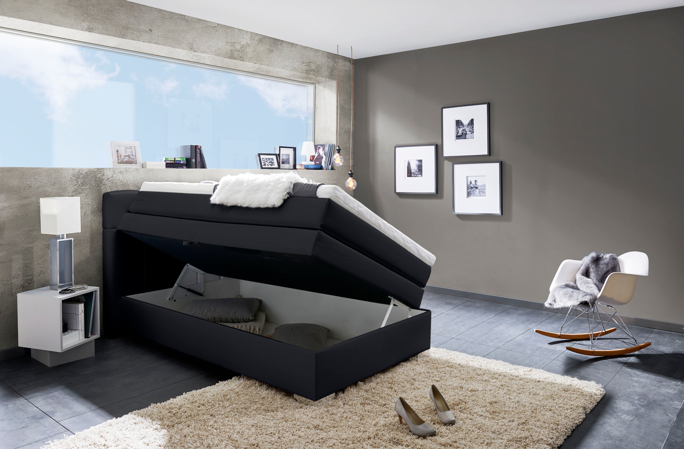 Home affaire Boxspringbett »Airdrie« inkl. Bettkasten und Topper